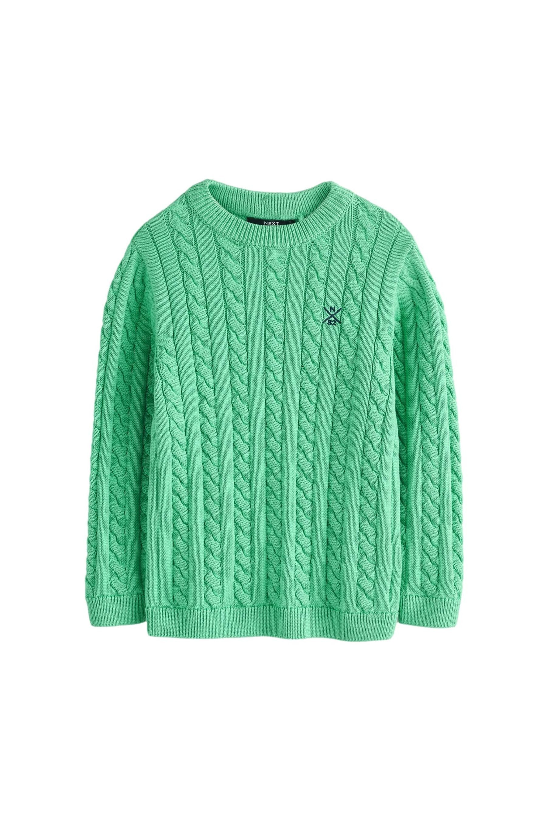 Rundhalspullover Zopfmusterpullover aus 100 % Baumwolle