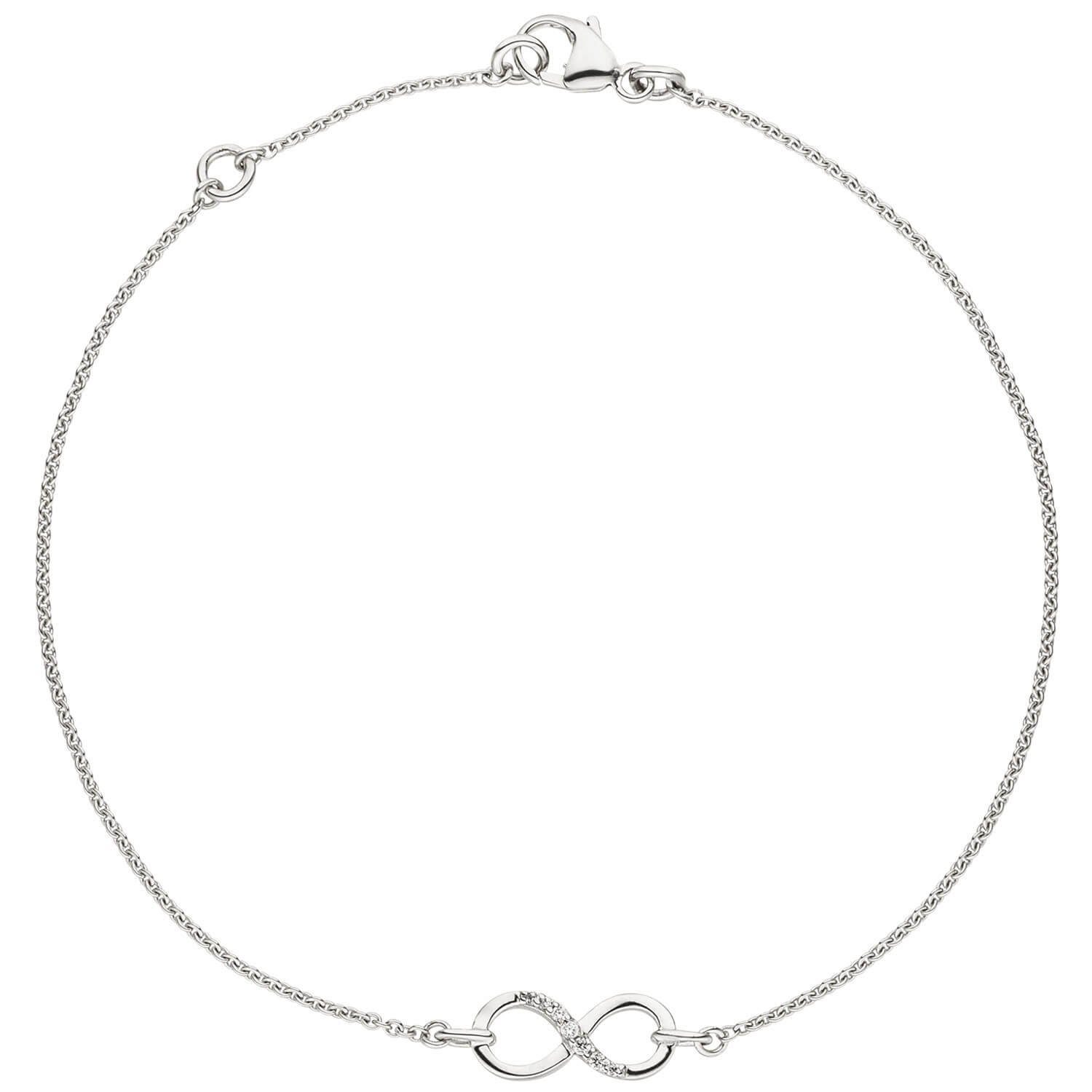 Ankerarmband, 1,1mm Schmuck 17,5cm - Silber, Unendlichkeit Krone Armband Infinity, 925 19,5 Silberarmband