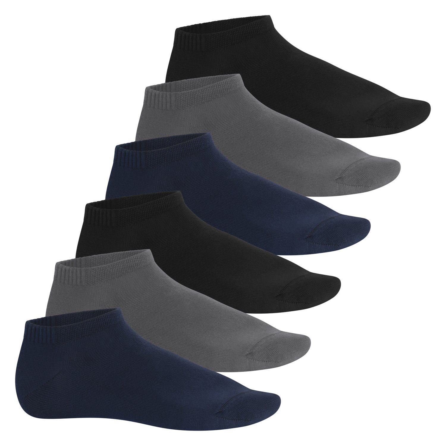 Footstar Füßlinge Herren Bambus Sneaker Socken (6 Paar) nachhaltige Viskose Mix