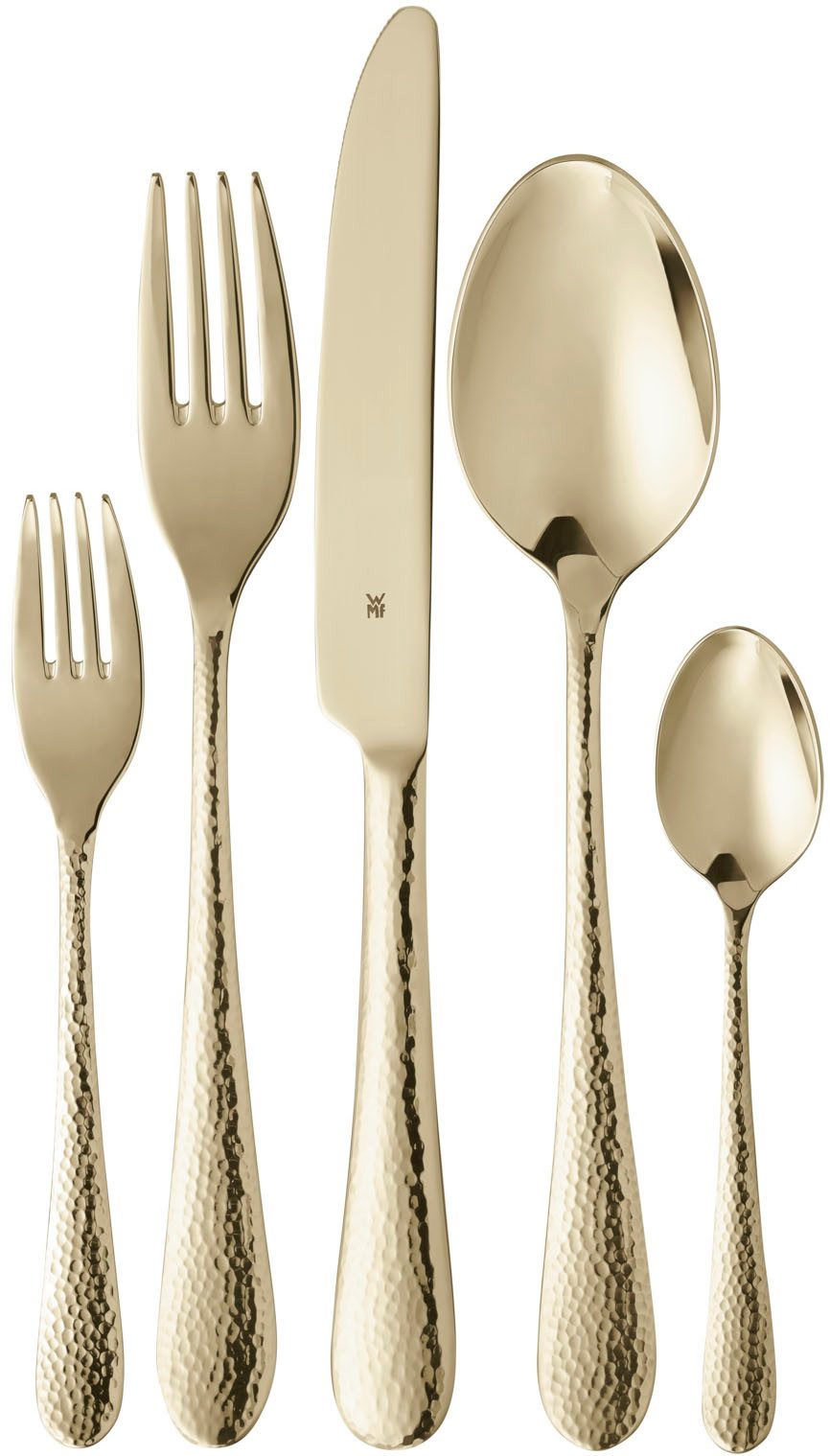WMF Besteck-Set Sitello (30-tlg), 6 Personen, Cromargan® Edelstahl Rostfrei 18/10, geschmiedete Ножи, farbecht, Wellenschliff, spülmaschinenfest
