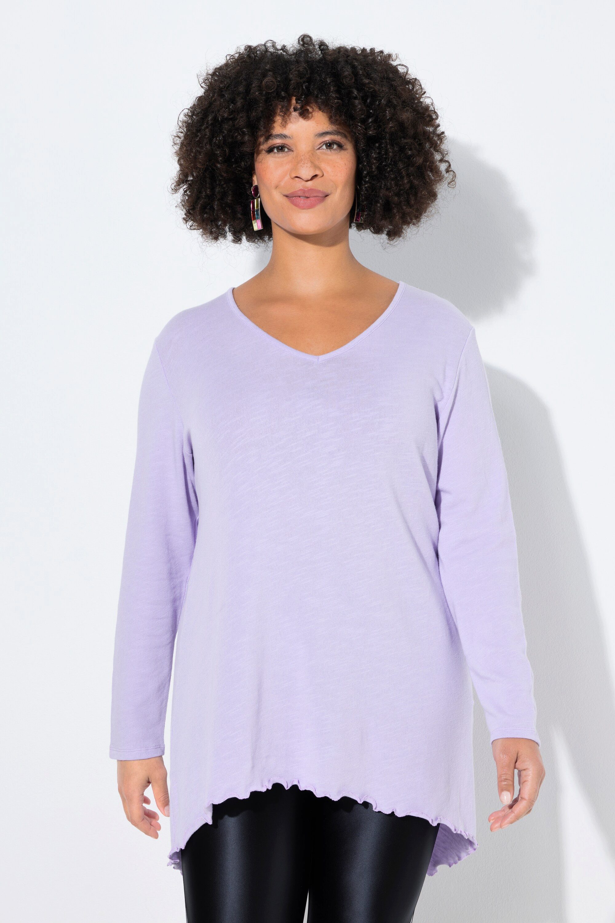 T-Shirt Strickshirt A-Linie Langarm