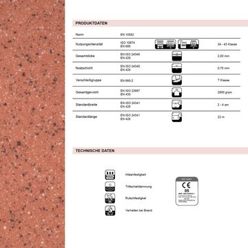 Karat Vinylboden CV-Belag Marry 803, Fußbodenheizung geeignet, aus Vinyl, Private und gewerbliche Nutzung