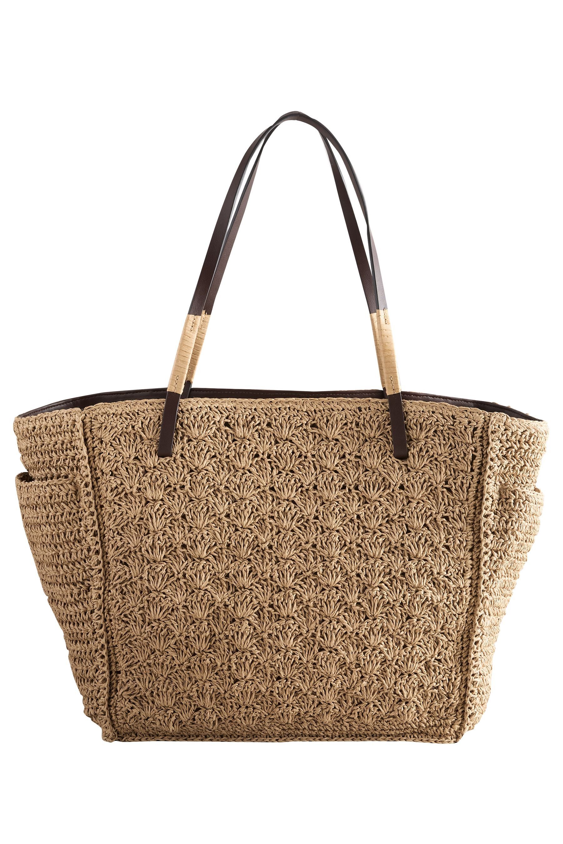 Next Schultertasche Strukturierte Schultertasche aus Stroh (1-tlg)