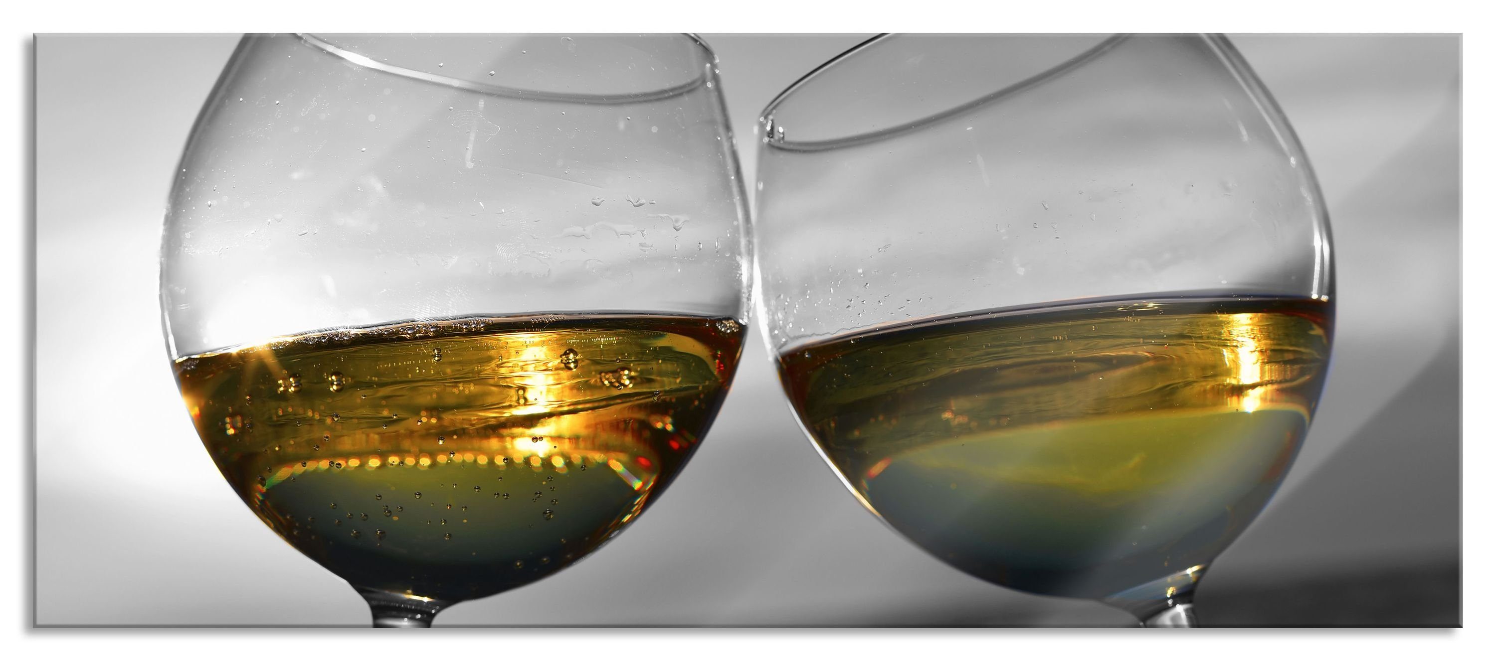 Pixxprint Glasbild Wein in Gläsern am Meer, Wein in Gläsern am Meer (1 St), Glasbild aus Echtglas, inkl. Aufhängungen und Abstandshalter. Reduzierter Preis € 67,95. Unverbindliche Preisempfehlung € 77,95