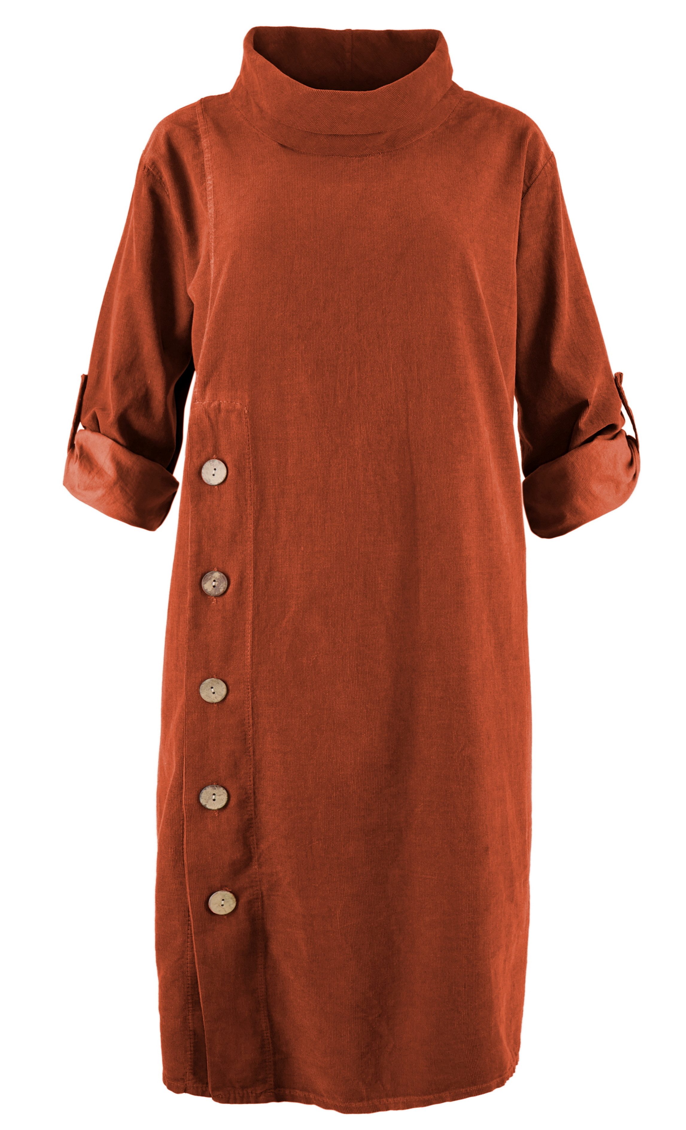 dy_mode Cordkleid Cordkleid Damen Oversize Kleid Feincordkleid Lässiges Tunika Kleid in Unifarbe, Oversize Optik