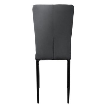 ML-DESIGN Stuhl Esszimmerstühle Set Ergonomischer mit Rückenlehne & Metallbeinen (4 St), 4x Küchenstühle mit Samt-Bezug Grau Kippsicher 42x40x97cm