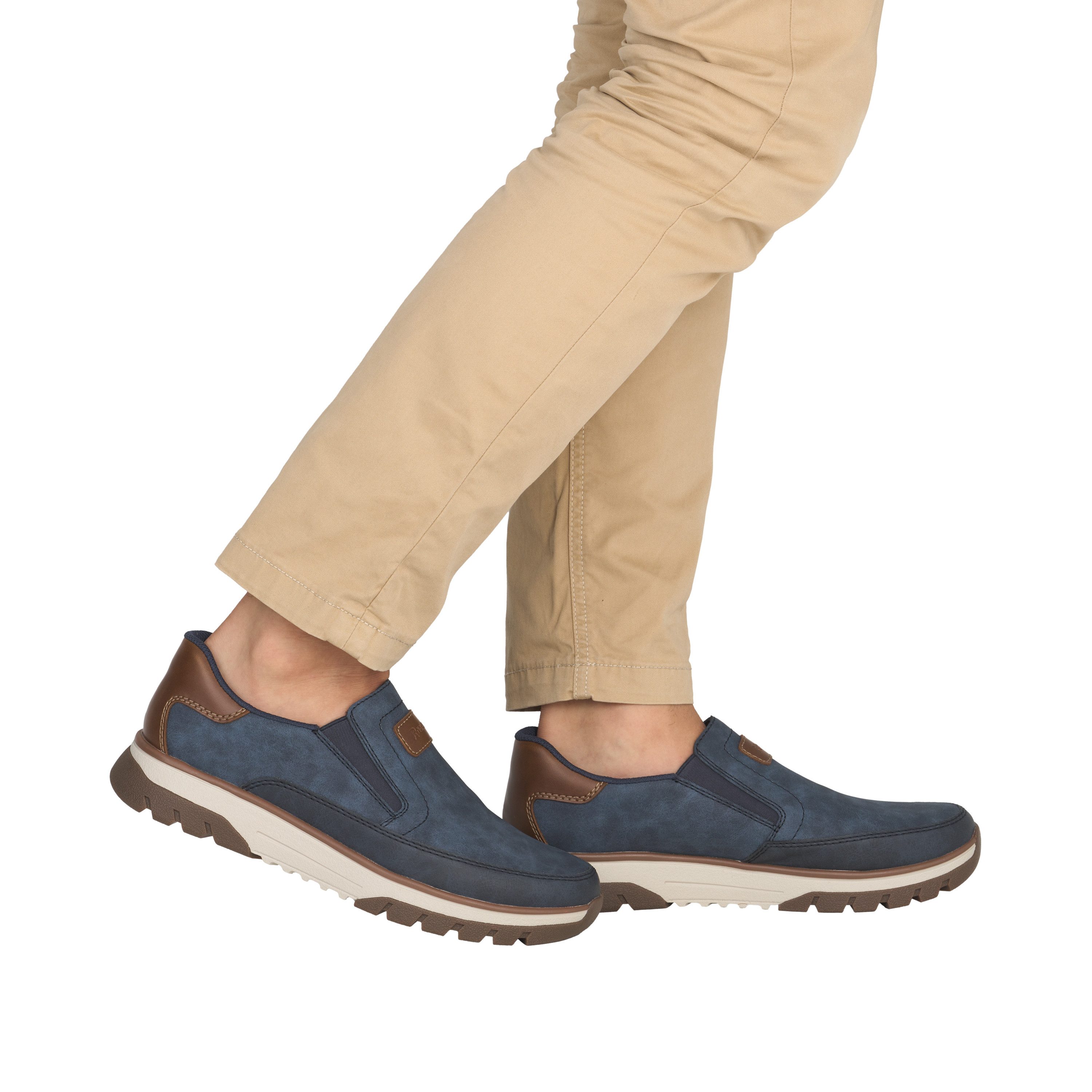 Rieker Slip-On Sneaker Slipper, Halbschuh, Freizeitsneaker mit Kontrastbesatz