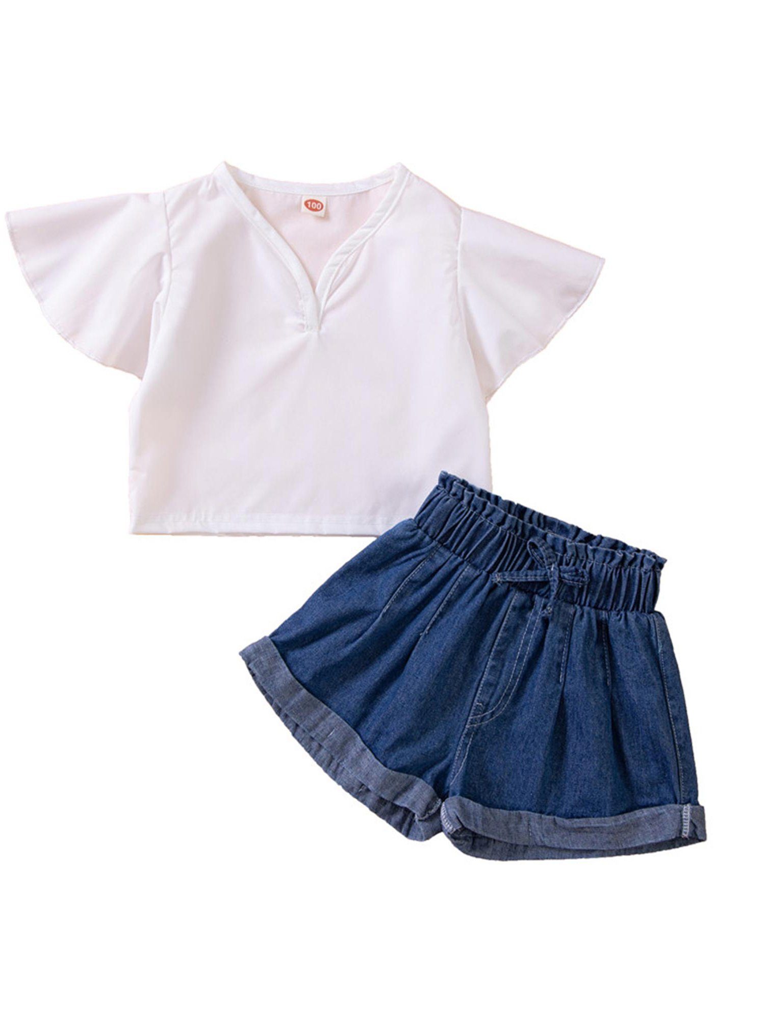 Kinder Mädchen (Gr. 50 - 92) Lapastyle Shirt & Shorts Lässiges Mode-Set für Mädchen, 2-tlg