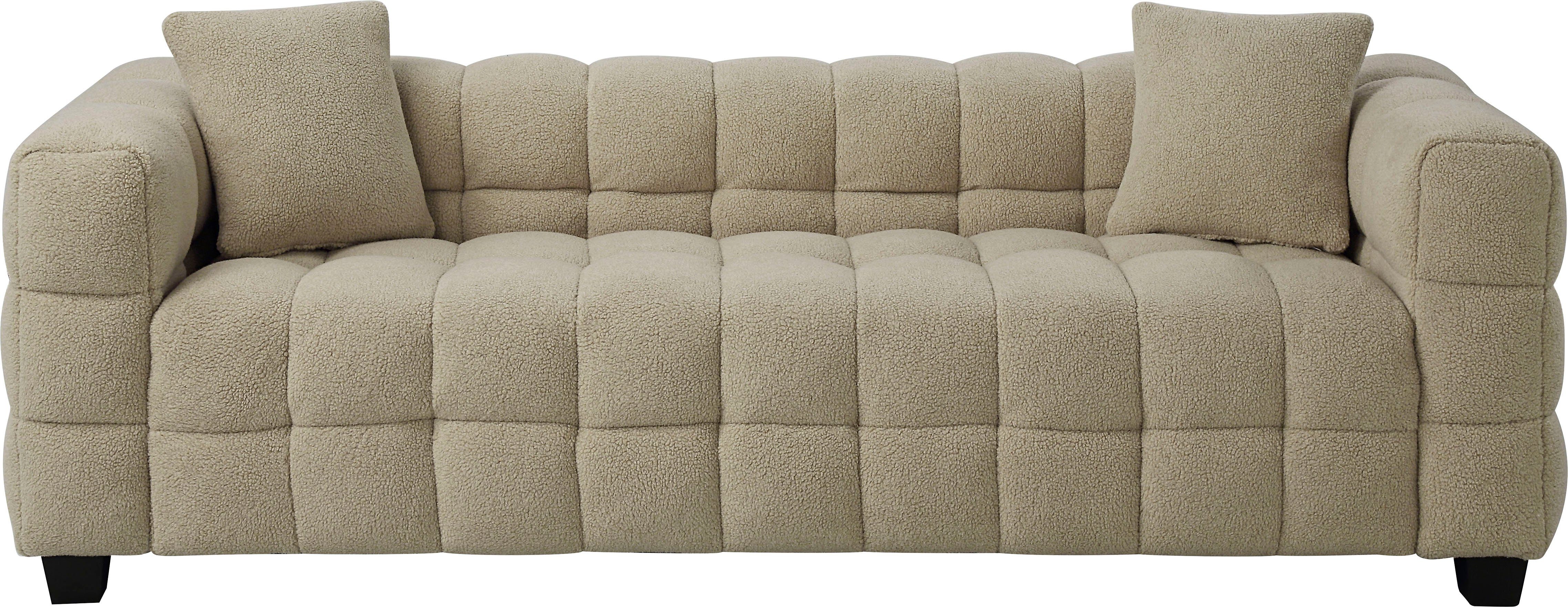 ATLANTIC home collection 3-Sitzer Stella, inkl. 2 Zierkissen und mit modernem Teddy Stoff
