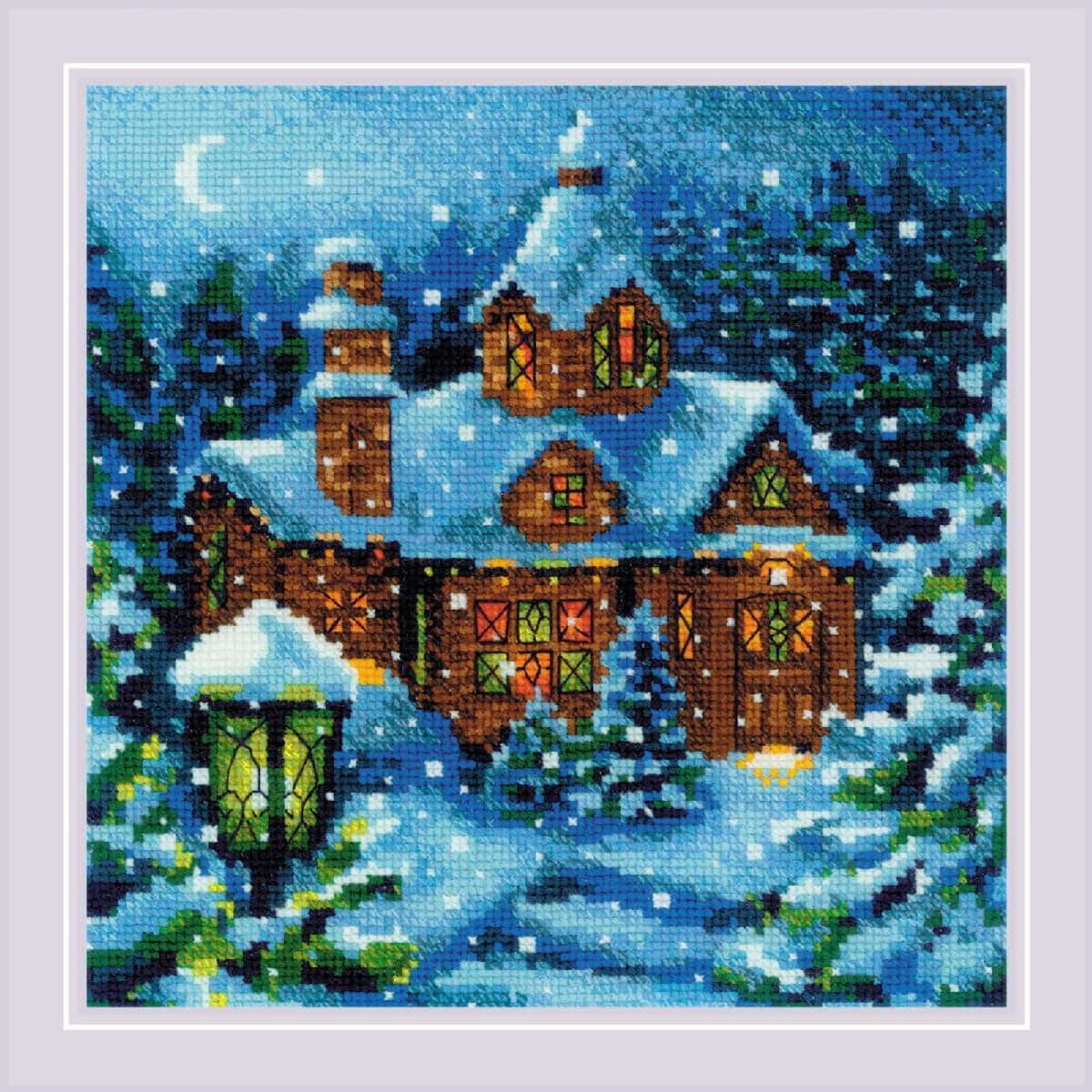 Riolis Kreativset Riolis Kreuzstich Set "Schneefall im Wald", Zählmuster, 20x20cm, (embroidery kit by Marussia)