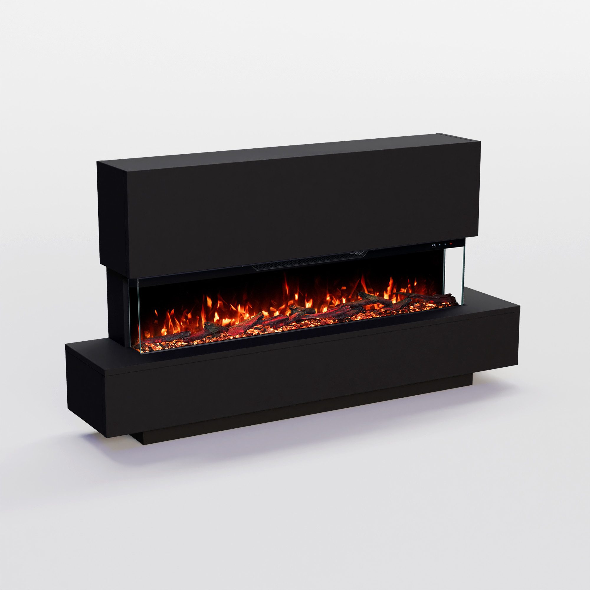 GLOW FIRE Elektrokamin Cobalt, Standkamin mit 3D Feuer und Heizung (Thermostat, Elektrischer Kamin mit APP Steuerung, Heizleistung (900- 1800 W)
