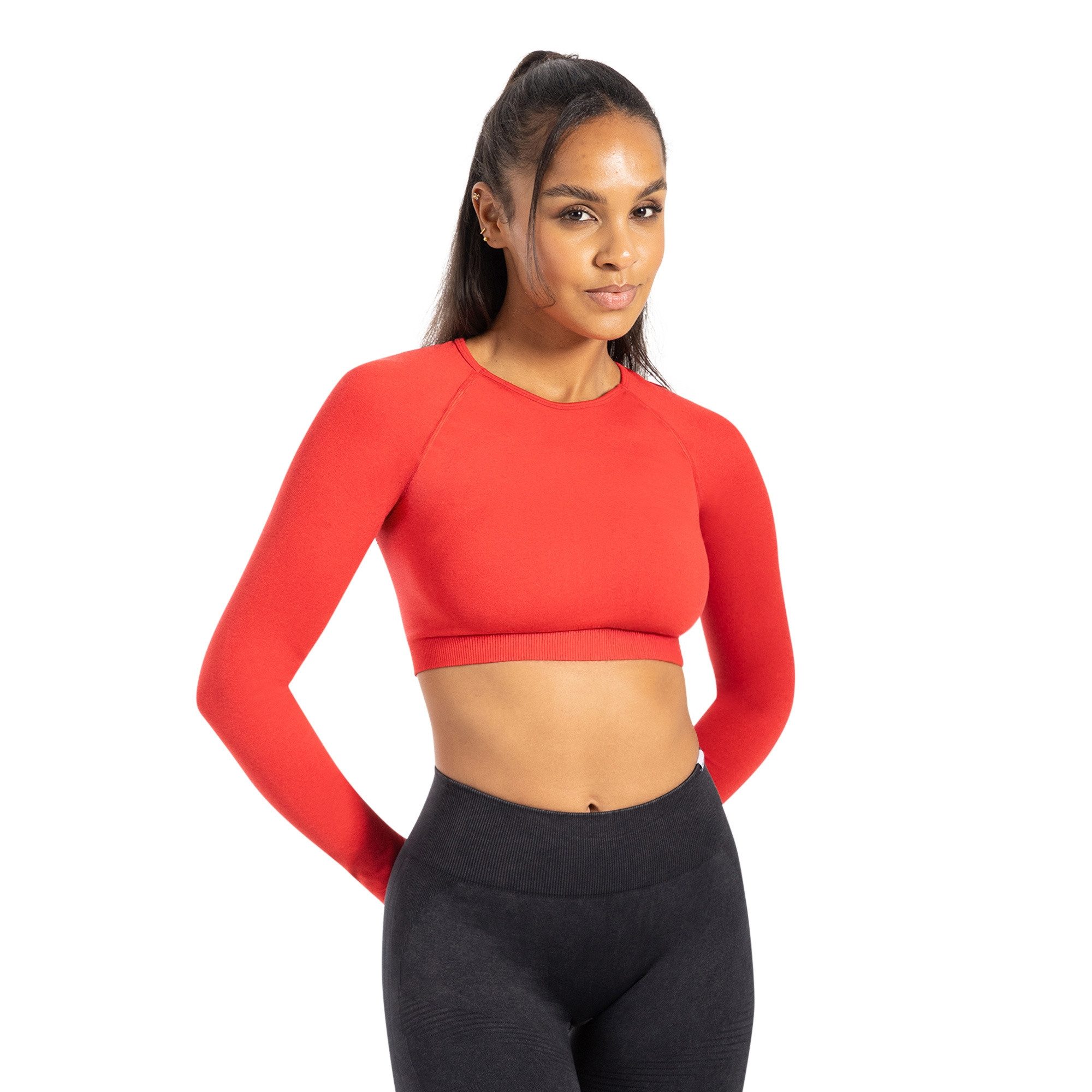 Longsleeve Bethy, Seamless Cropped, elastisch & atmungsaktiv, kurzer Schnitt