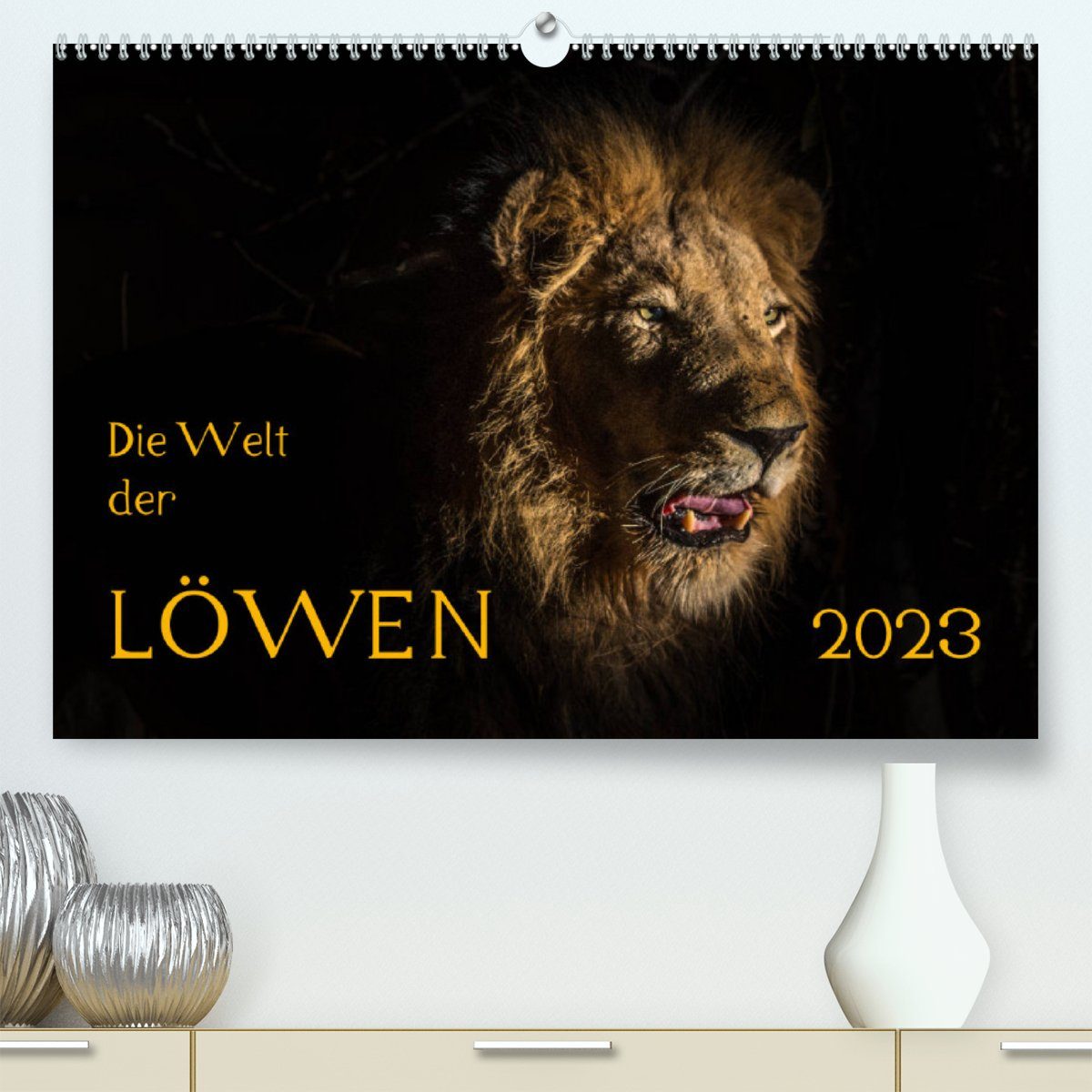 CALVENDO Wandkalender Die Welt der Löwen (Premium, hochwertiger DIN A2 Wandkalender 2023, Kunstdruck in Hochglanz)