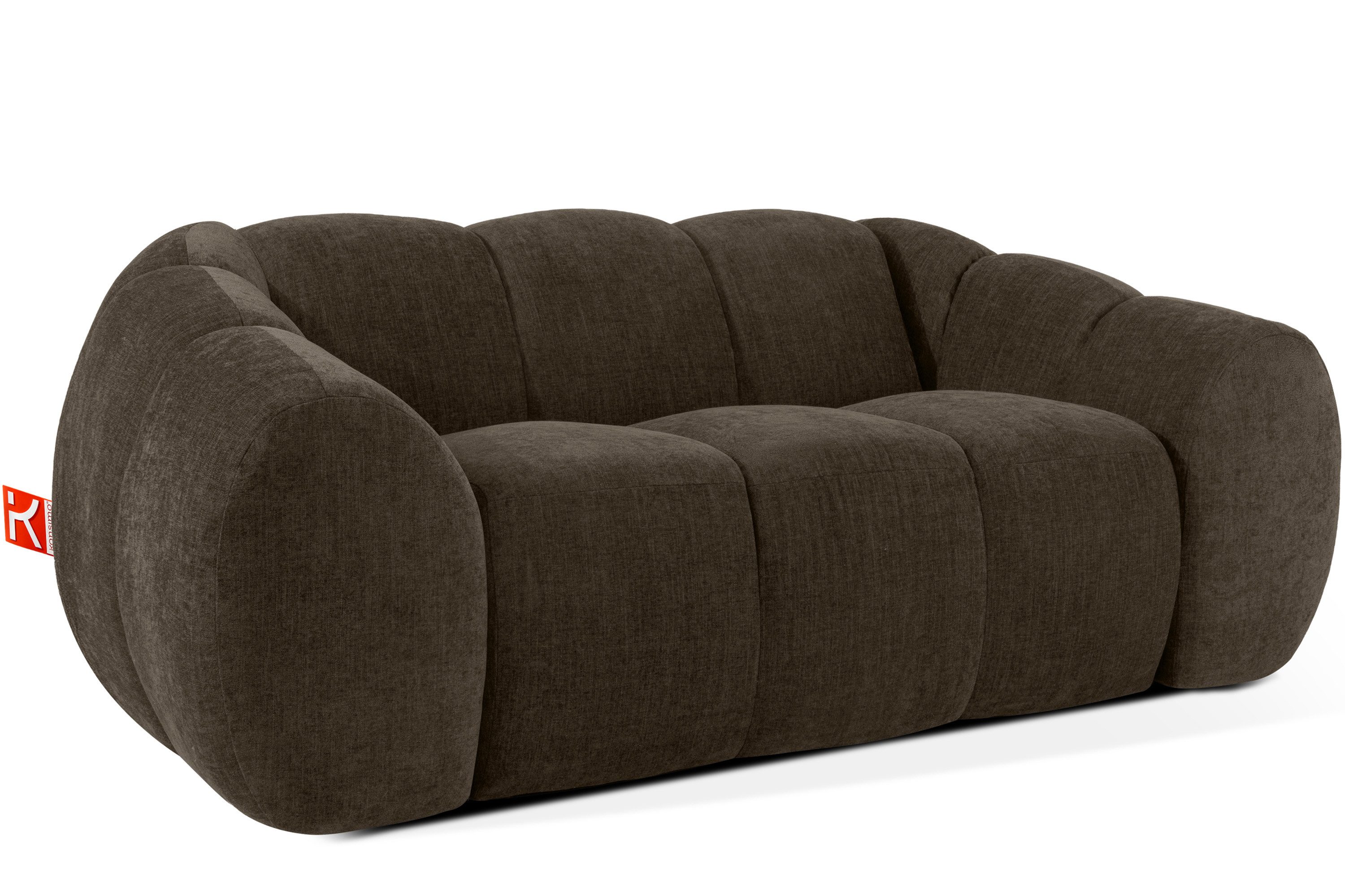 KONSIMO® 2-Sitzer Sofa FLAVA Einzelsofa, Retro-Modern Stil, Premiumqualität aus EU, mit Wellenunterfederung, ein außergewöhnlich weiches Gefühl