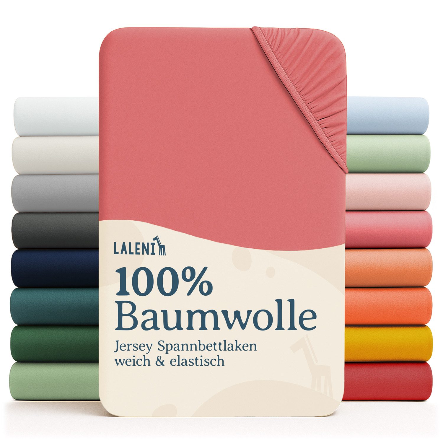 Laleni Spannbettlaken Atmungsaktives weiches und wärmendes Spannbettlaken, Baumwolle, Gummizug: rundum, (1 Stück), Kinderbett, Spielgitter, Wiege oder Stubenwagen mit Rundumgummizug