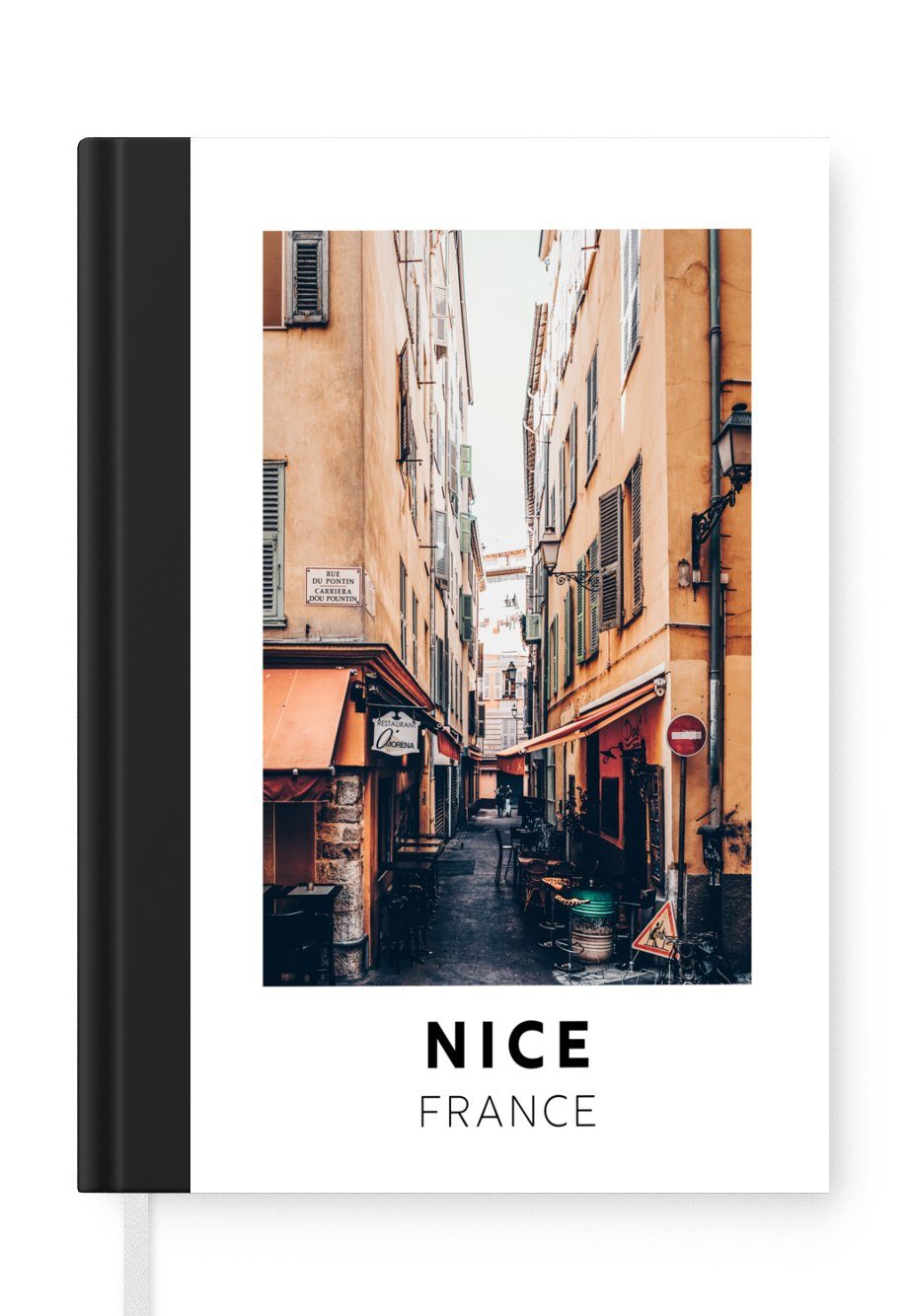 MuchoWow Notizbuch Frankreich - Nizza - Straße, Journal, Merkzettel, Tagebuch, Notizheft, A5, 98 Seiten, Haushaltsbuch