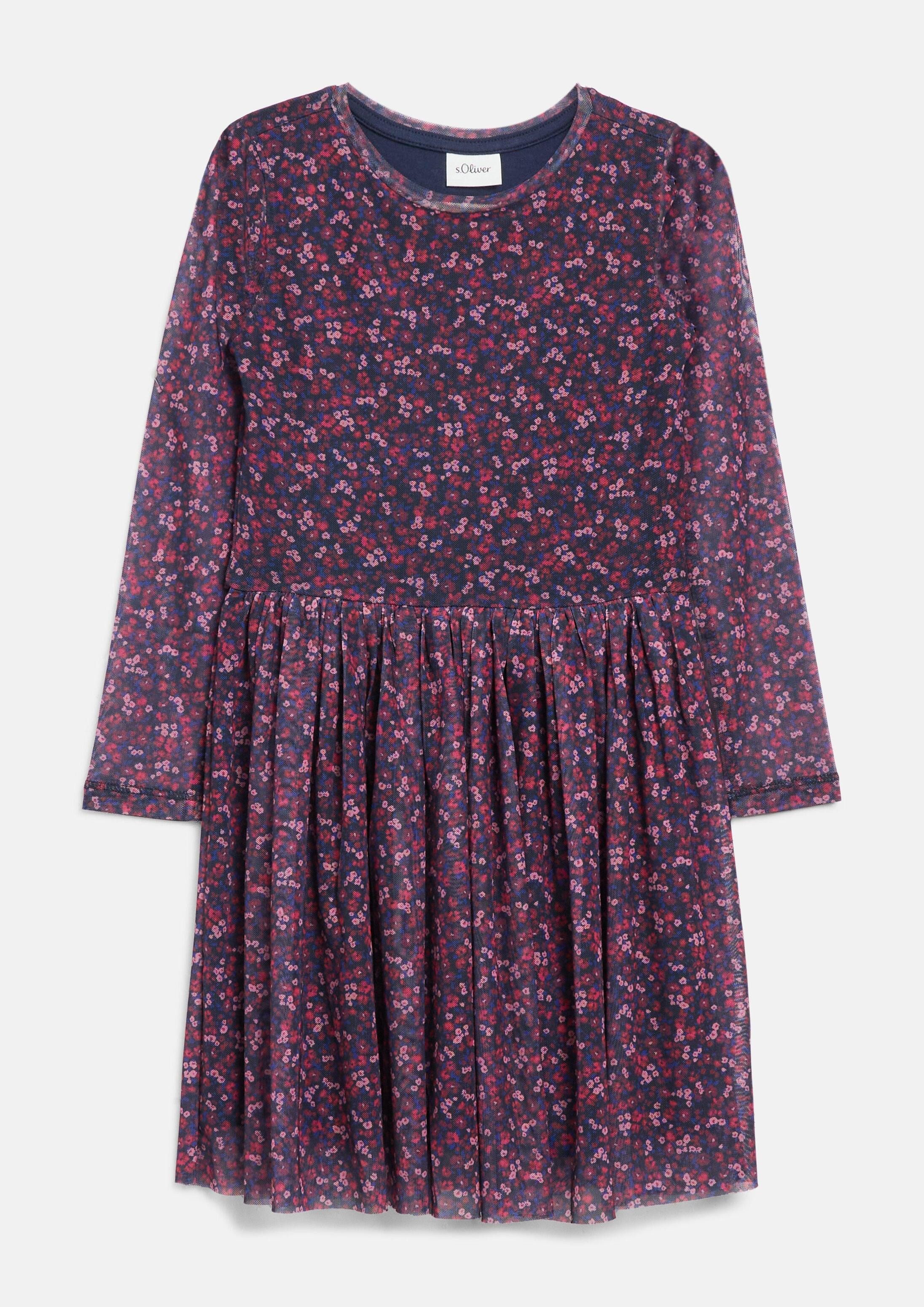 s.Oliver Minikleid Kleid Kurzes Meshkleid mit All-over-Print