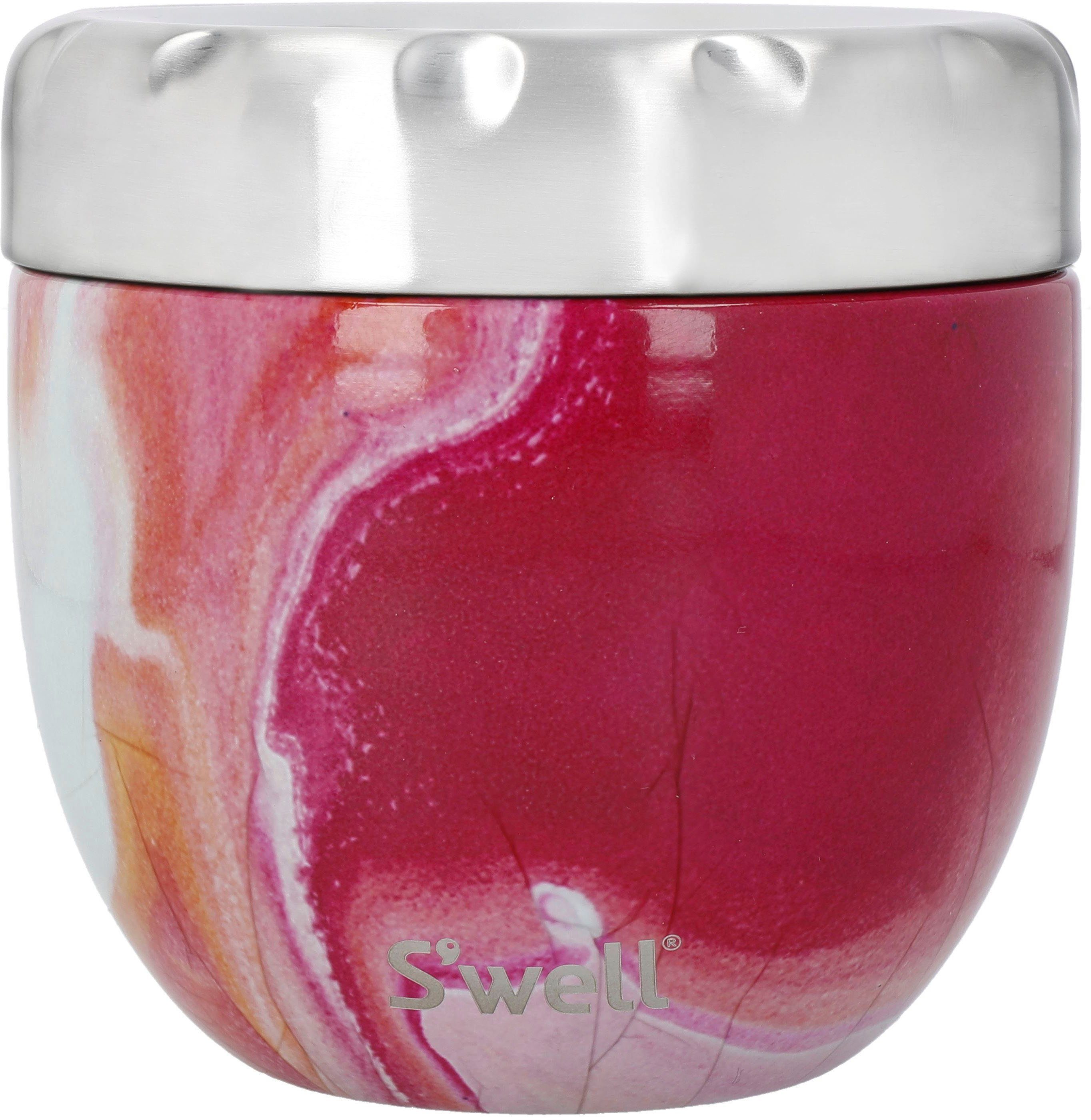 S'well Thermoschüssel S’well Pink Topaz Therma-S'well®-Technologie Rosenachat Food Edelstahl, Außenschale Eats (2-tlg), 2-in-1 Bowl, mit dreischichtiger
