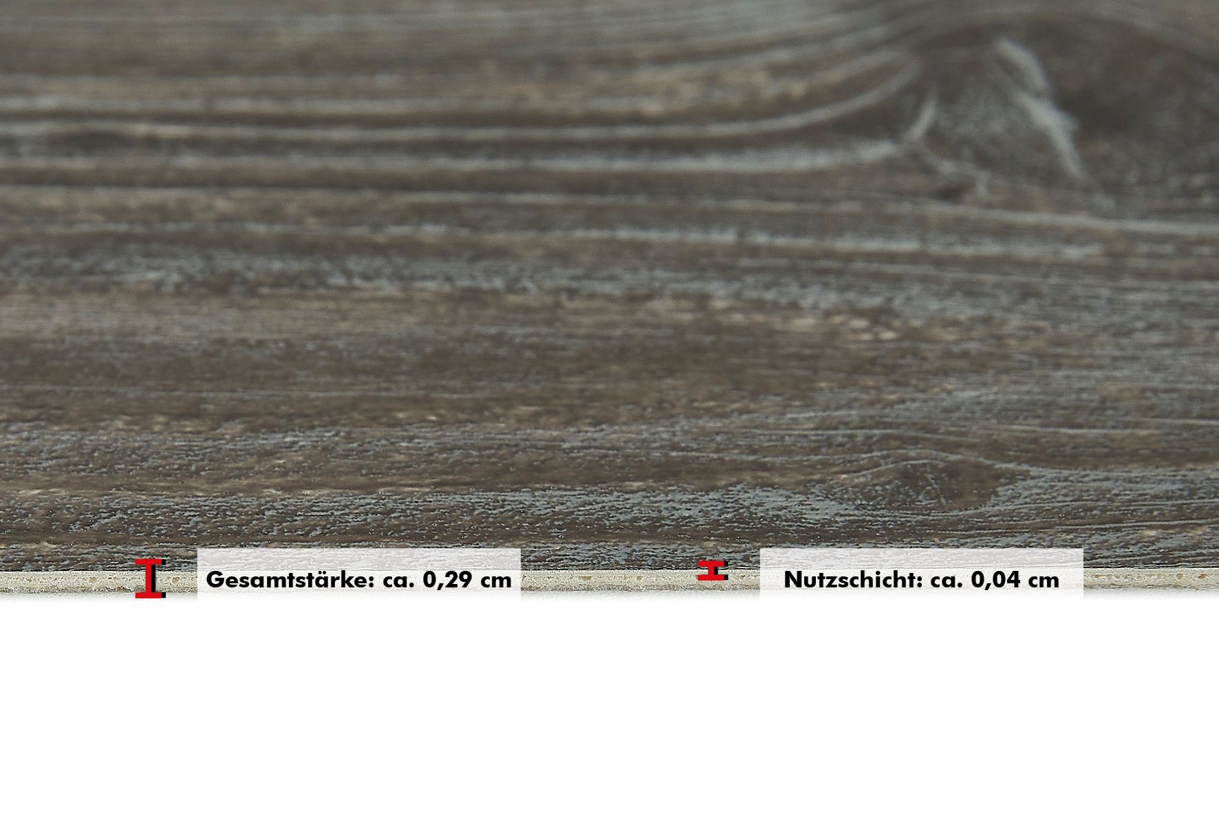 Andiamo Vinylboden Holzoptik Fußbodenheizung geeignet Optik 4 robust, Landhausdielen pflegeleicht, Landhausdiele, Eiche, Grau-Braun