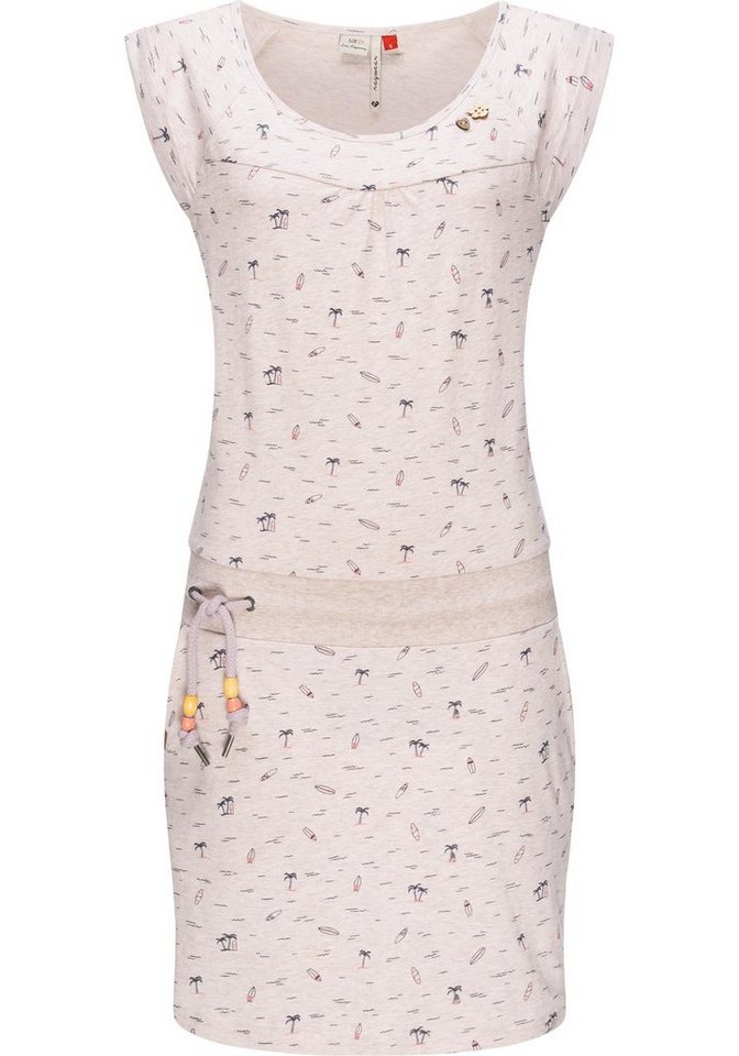 Ragwear Sommerkleid Penelope leichtes Baumwoll Kleid mit Print, Hochwertige  Verarbeitung u. Qualität, 100% vegan hergestellt