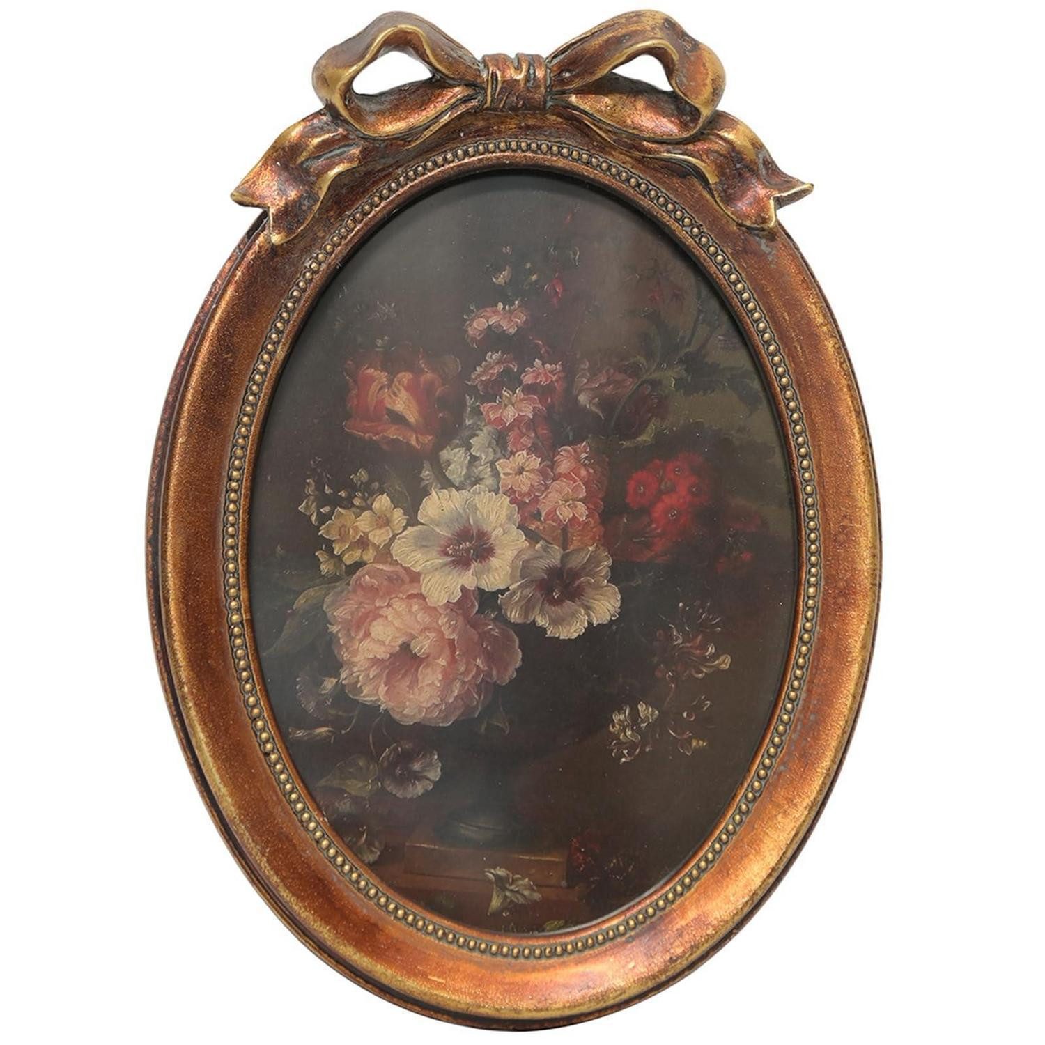 LuxusKollektion Bilderrahmen Vintage Bilderrahmen oval bronze, (1 St)