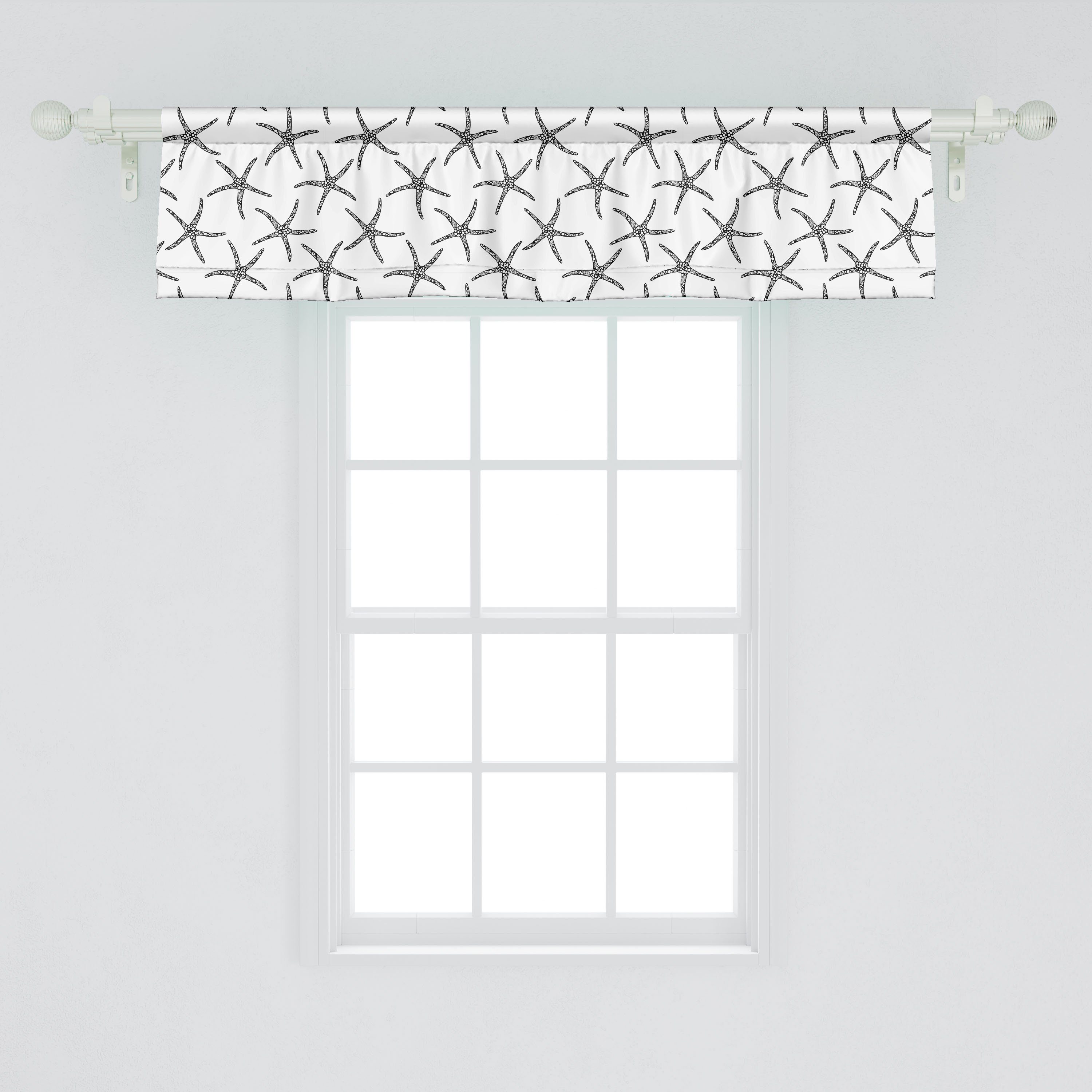 Scheibengardine Vorhang Volant Marine Stangentasche, Schlafzimmer für Microfaser, Zentangle Abakuhaus, mit Küche Dekor Starfish von Entwurf