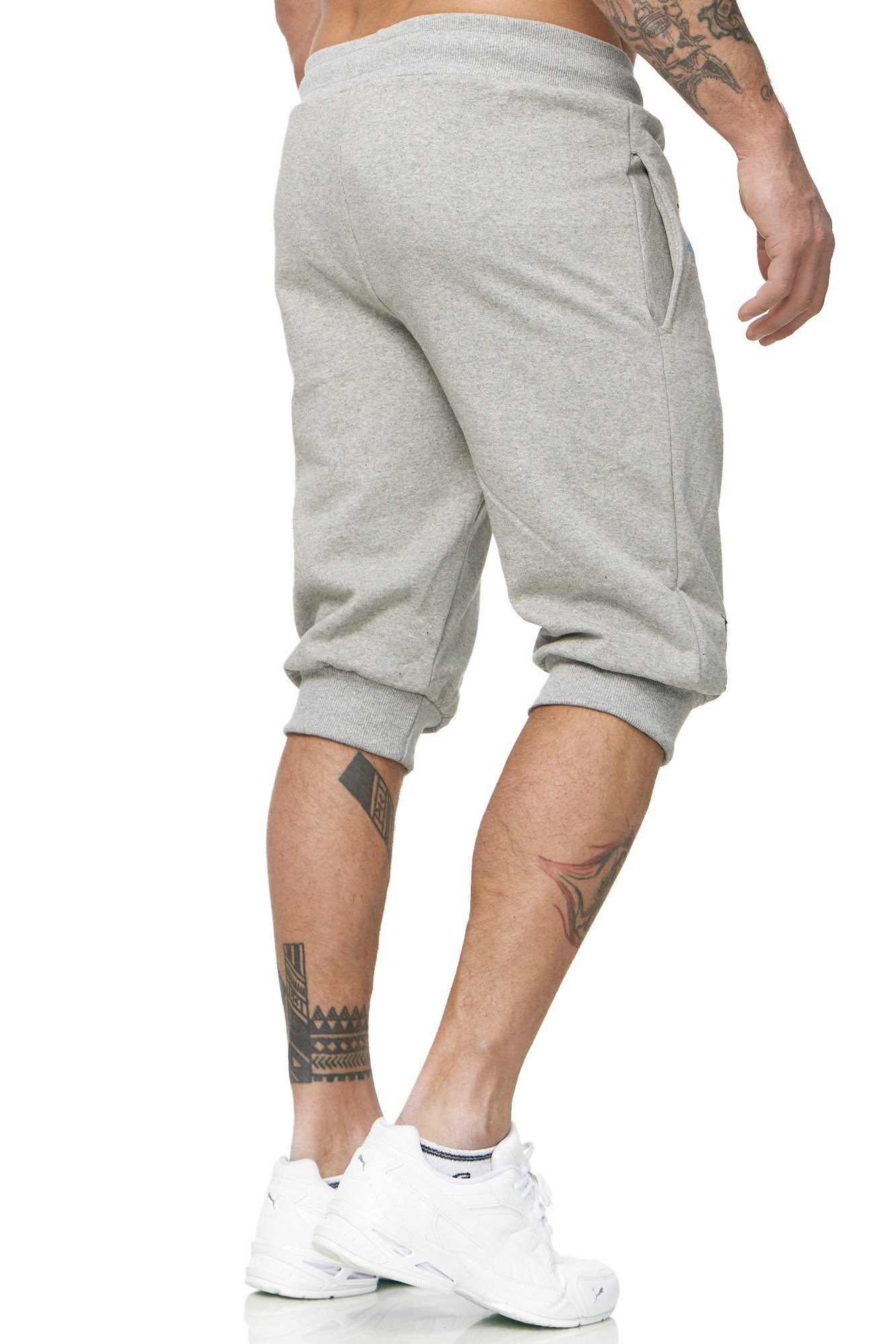 MONTE Sweatshorts Herren L.gonline Kurze Sommer-Hose, Bermudashorts, Bermudas, Grau (Shorts, SHORTS, Caprihose, 1-tlg) Weiss Caprihose, aus Baumwolle reiner