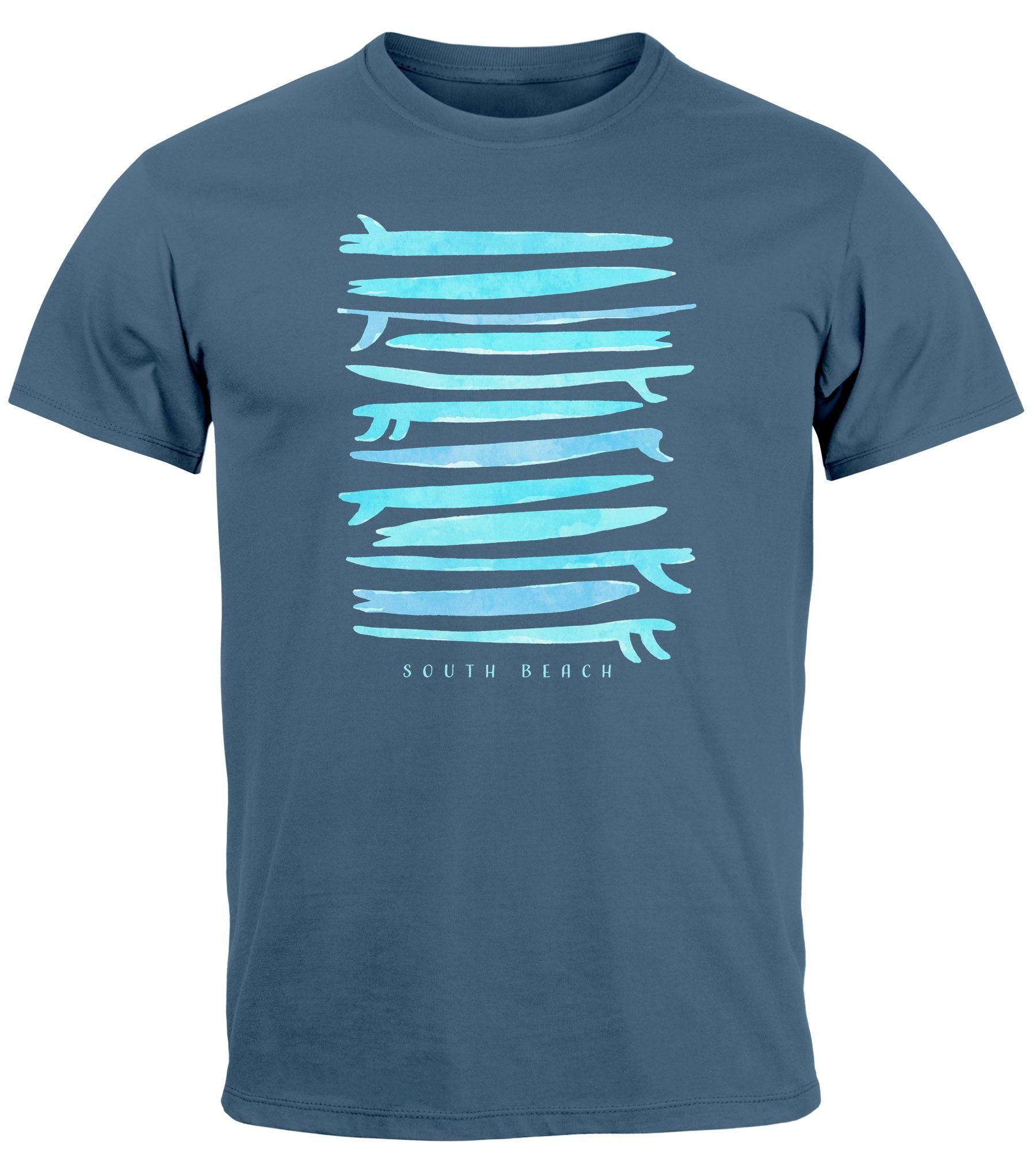 Neverless Print-Shirt Herren T-Shirt Surfboards South günstig online kaufen