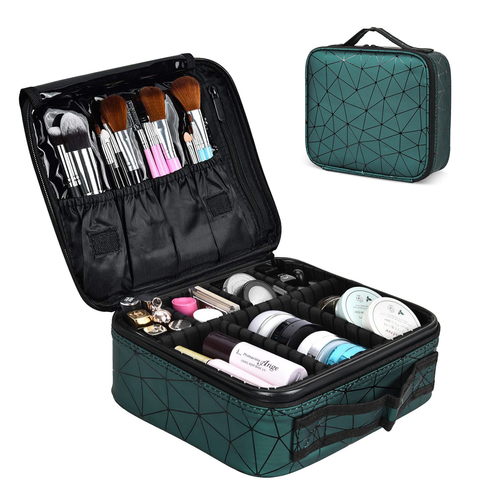 CALIYO Kosmetiktasche Portable Reise Make Up Tasche, Professionelle MakeUp  Organizer Tasche, Schmink Aufbewahrung Kosmetische Wasserdicht mit  Einstellbaren Teiler