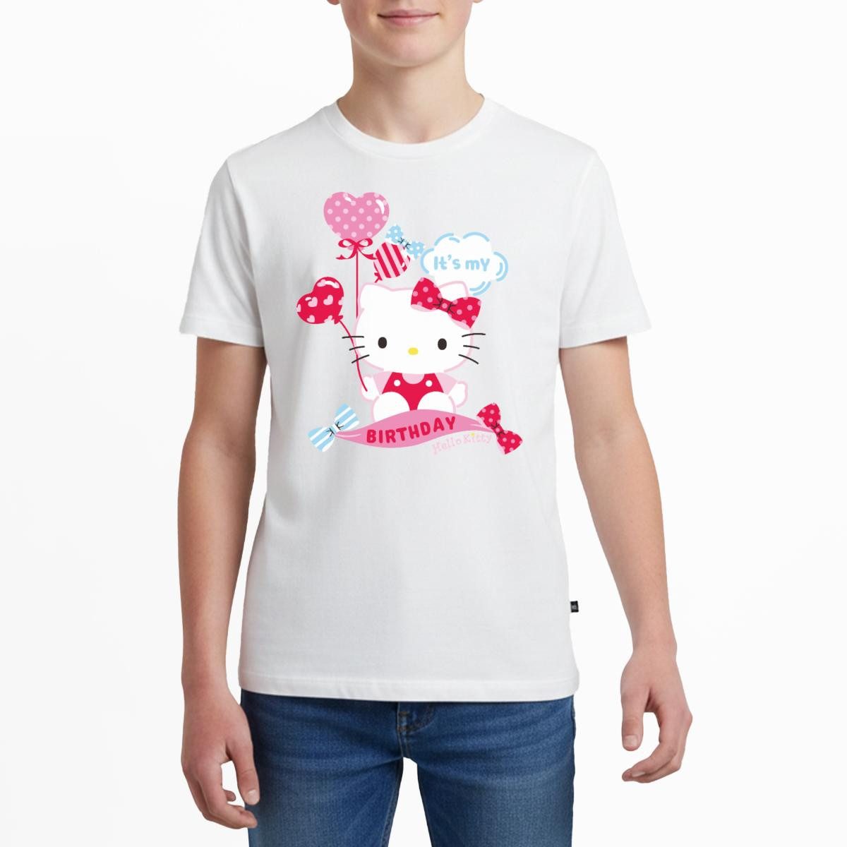 T-Shirt Hello Kitty Mit Ballons Mein Geburtstag Teenager Premium T-Shirt