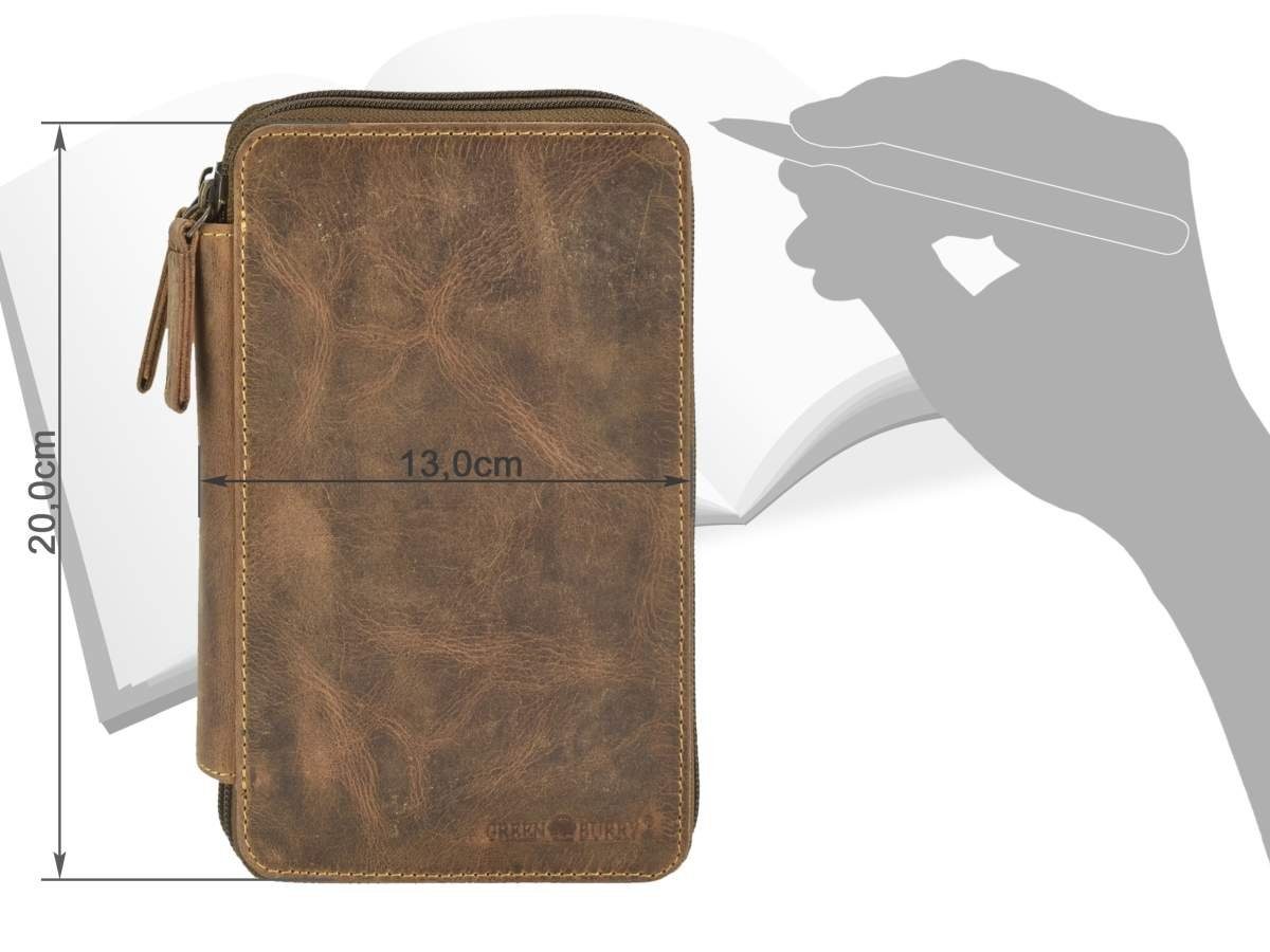 Greenburry Federtasche Vintage, Stifteetui, Schüleretui, 2-Fächer, 28 Stiftschlaufen, Antikleder