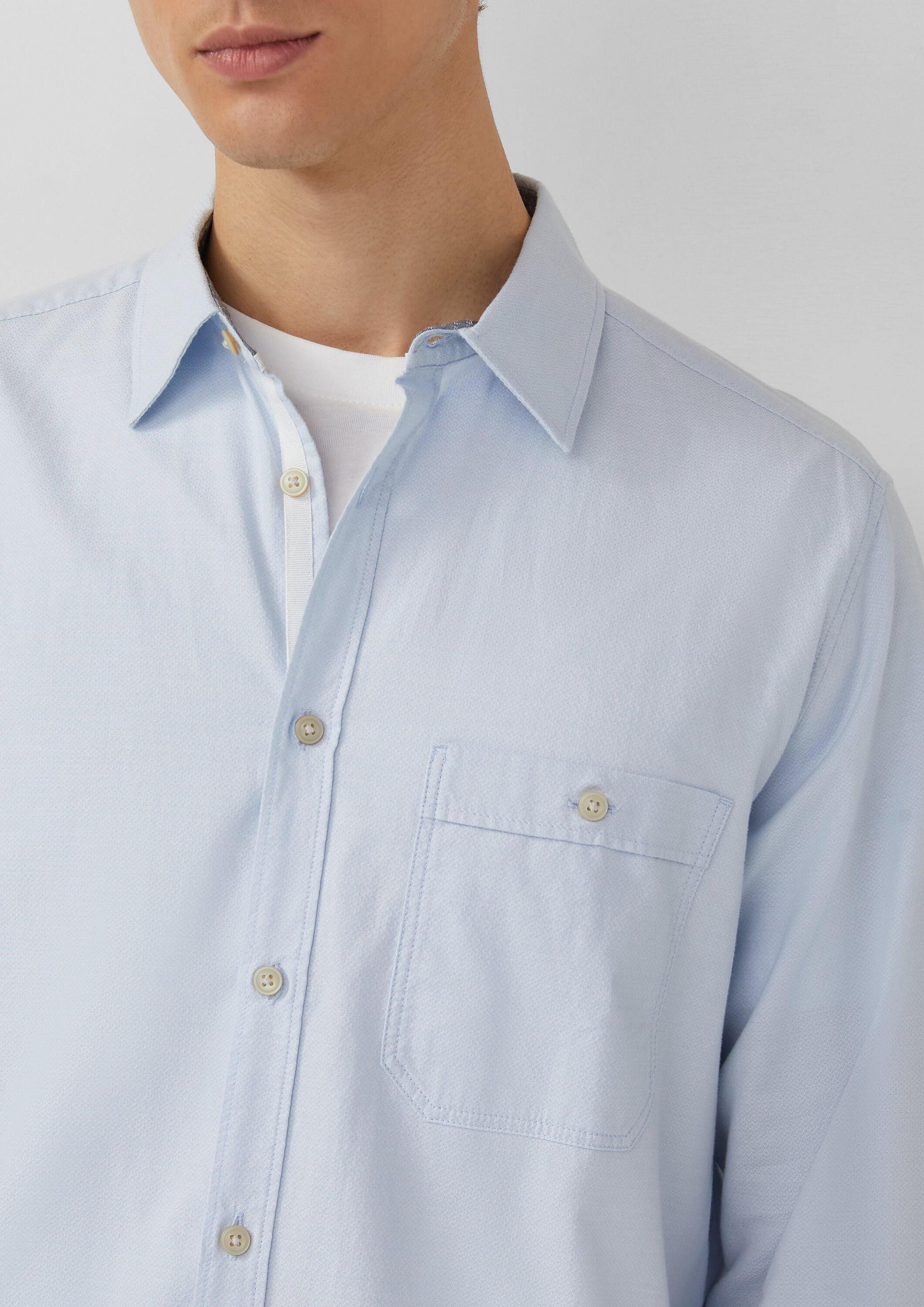 s.Oliver Langarmhemd Hemd Regular Fit: Gemustertes Langarmhemd mit Kentkragen