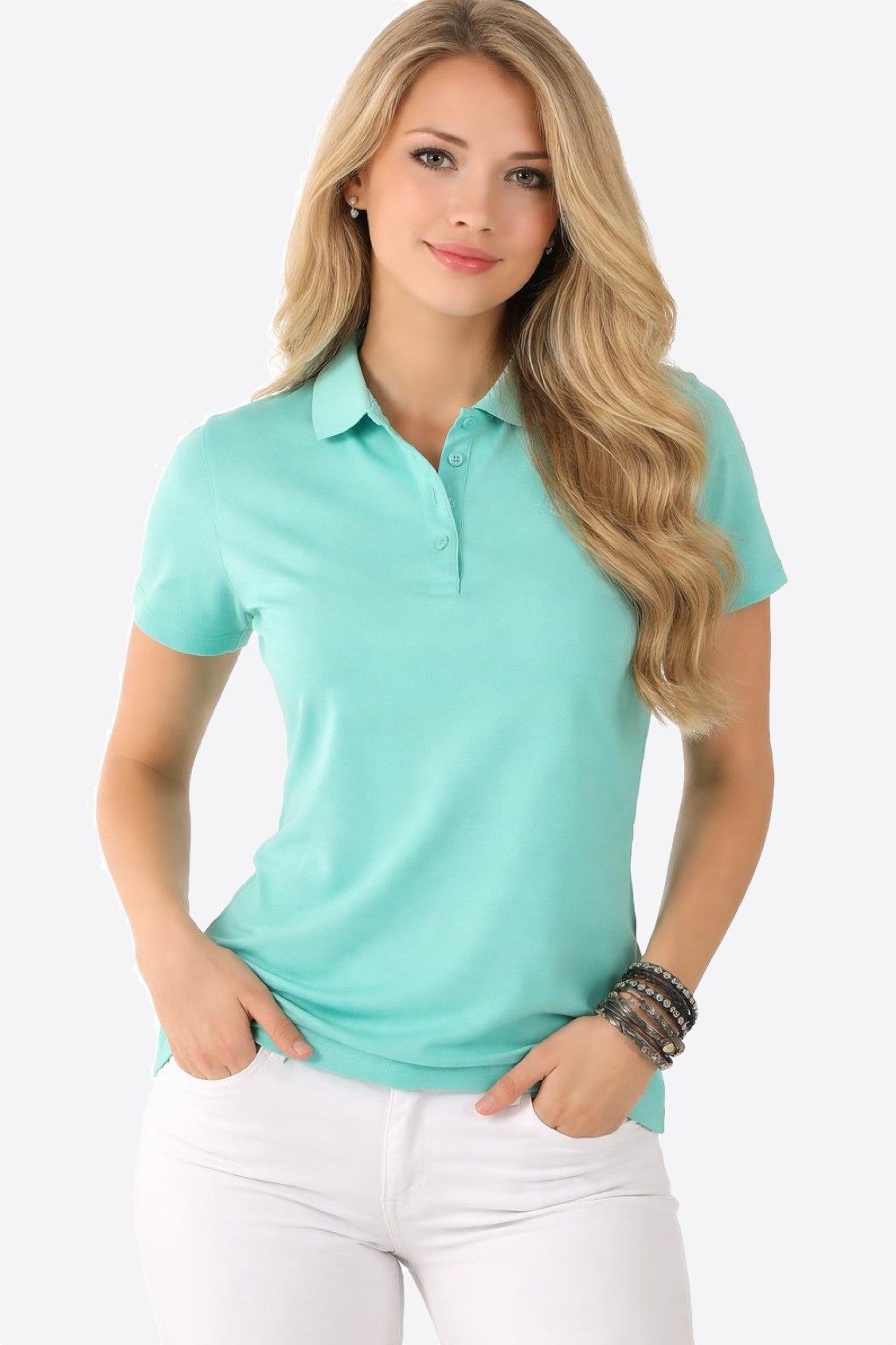 ISLAND GREEN Poloshirt Poloshirt Damen Top modisches Polo-Shirt Tennis T-Shirt bunt (1-tlg) atmungsaktiv