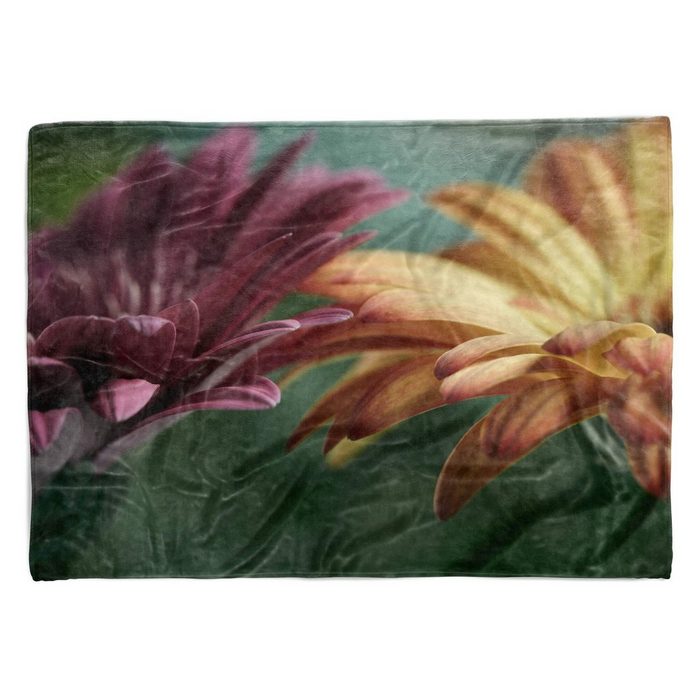 Sinus Art Handtücher Handtuch Strandhandtuch Saunatuch Kuscheldecke mit Fotomotiv Zinnien Blumen Blü Baumwolle-Polyester-Mix (1-St) Handtuch
