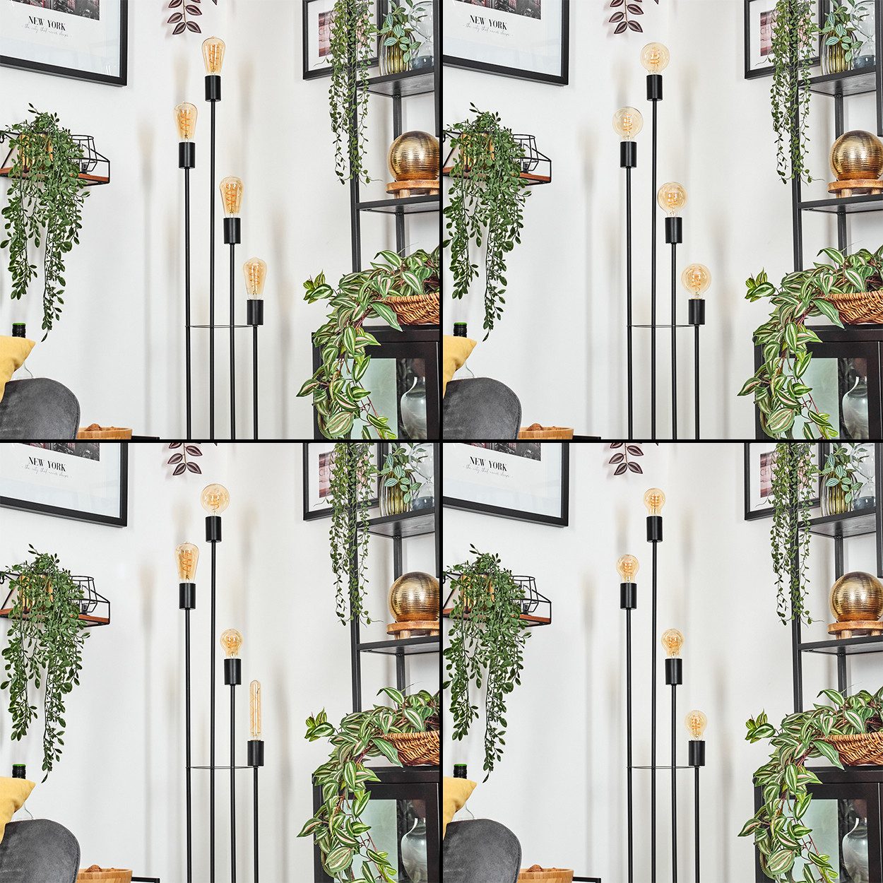 hofstein Stehlampe Stehlampe aus Metall in Schwarz mit Fußschalter, ohne Le günstig online kaufen