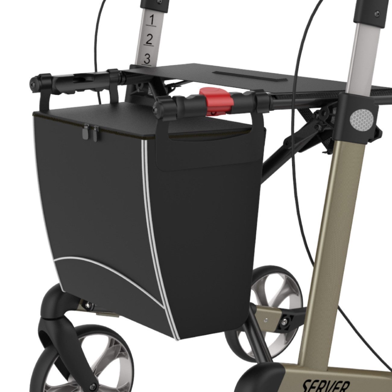 Rehasense Rollator Tasche wasserabweisend, großes Innfach mit Zipper, für Server, Athlon SL, Router, Navigator