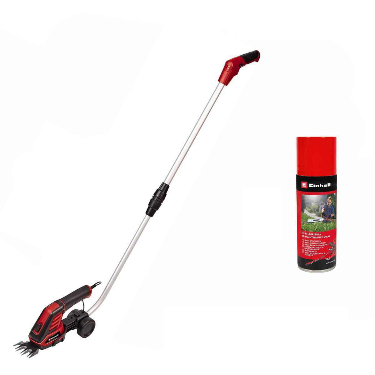 Einhell Akku-Gras- und Strauchscherenset Akku-Teleskop Gras ü Strauchschere GC-CG 3,6/70 Li 3,6V PflegesSpray