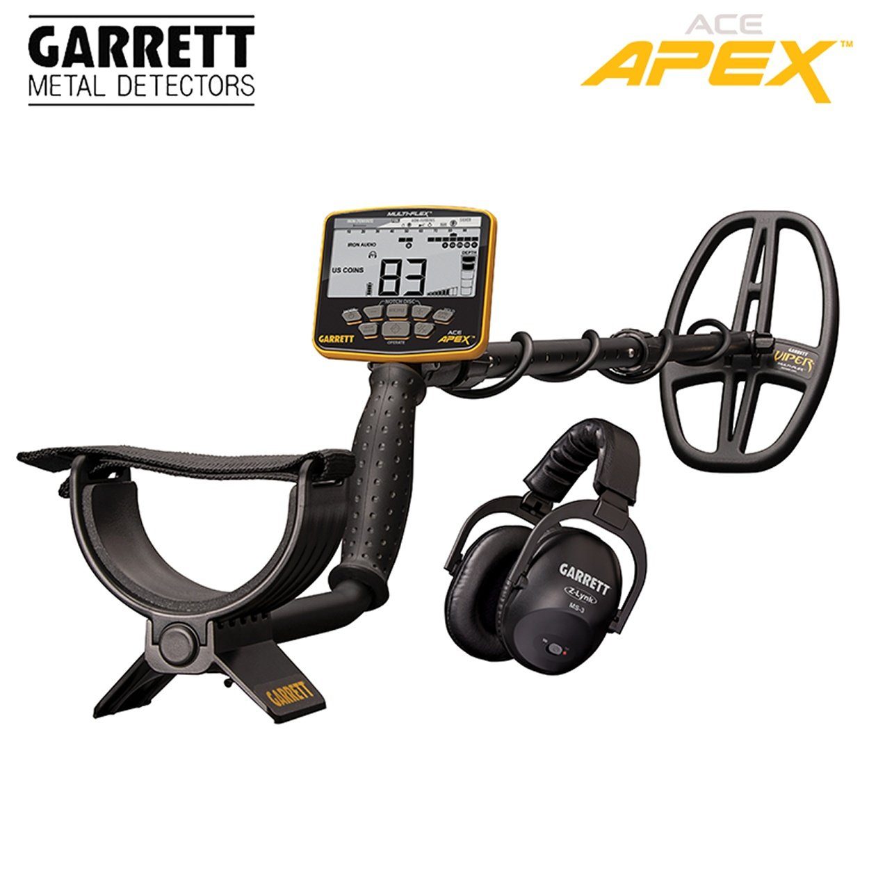 Garrett Metalldetektor inkl. Pack) APEX Garrett (Wireless Metalldetektor, ZLynk Funkkopfhörer Ace