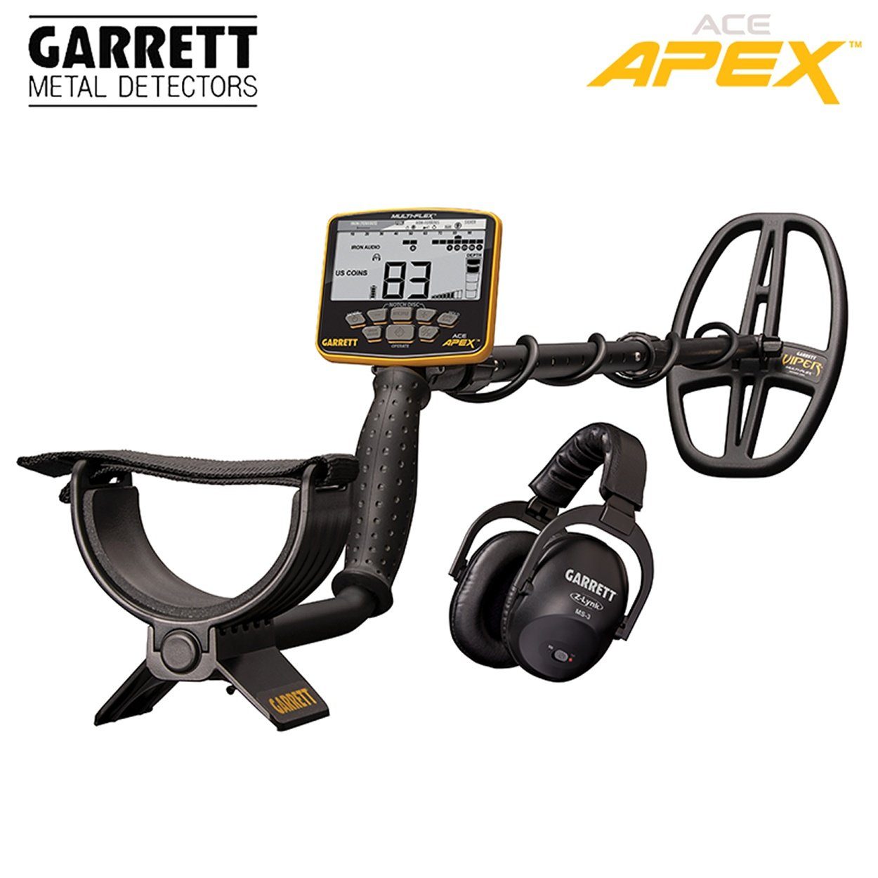 Garrett Metalldetektor Ace APEX (Wireless Pack), inkl. ZLynk Funkkopfhörer