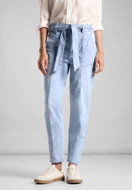 STREET ONE Loose-fit-Jeans mit Paperbag-Taille und Bindegürtel