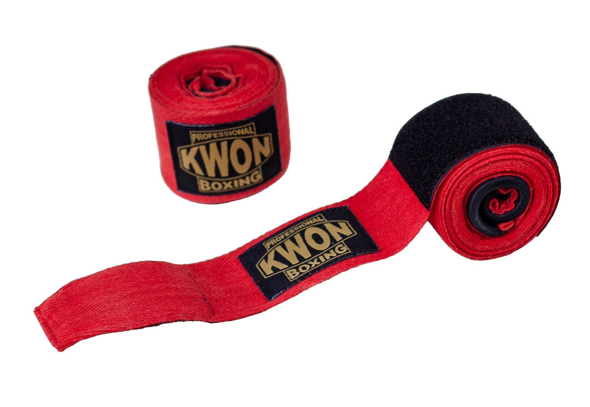 KWON Boxbandagen Premium Gel Box-Bandage unelastisch Boxen Handbandagen Faustbandagen (3,5 m, Paar), Profi Qualität für Wettkampf und Training, schwarz oder rot, 350 cm
