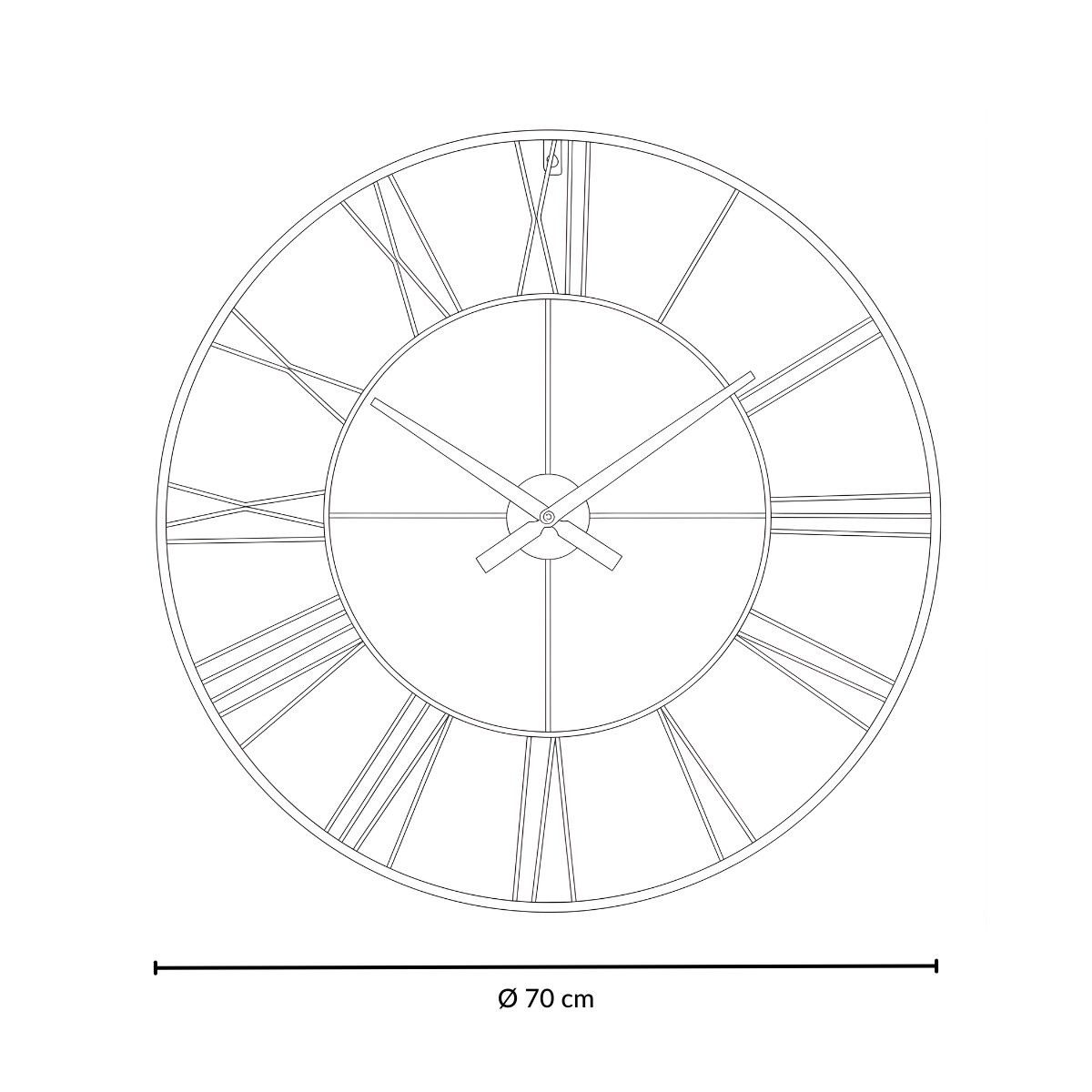 SCENA LIVING Wanduhr Wanduhr im Industriestil ARATIO, Ø 70 cm – Bild 2 von 5