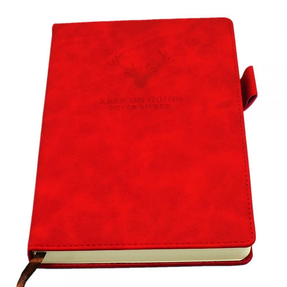 GelldG Notizbuch Notizbuch A5 liniert, Hardcover Tagebuch, 360 Seiten Und 80gsm Papier rot