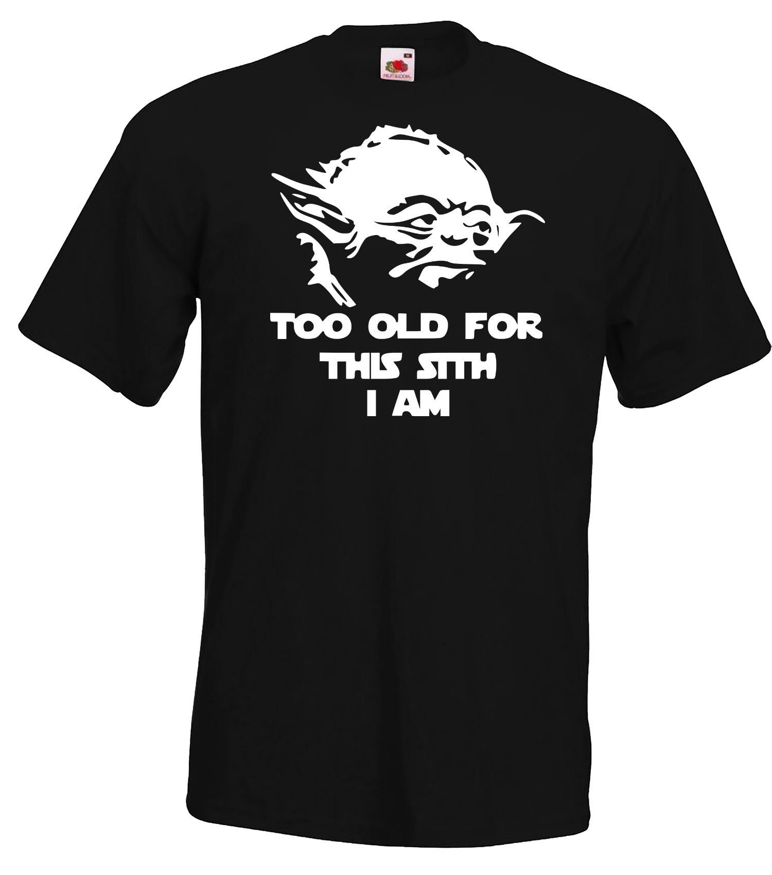 Youth T-Shirt Designz mit Frontprint Herren TooOldSith T-Shirt Schwarz trendigem
