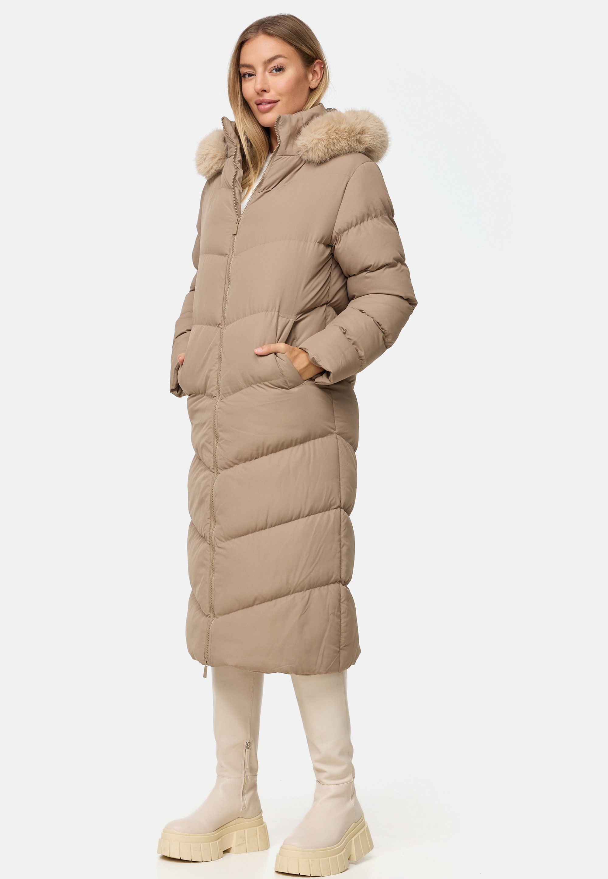 Threadbare Steppmantel THB Lazuli Quilted Jacket mit wärmender Kapuze günstig online kaufen