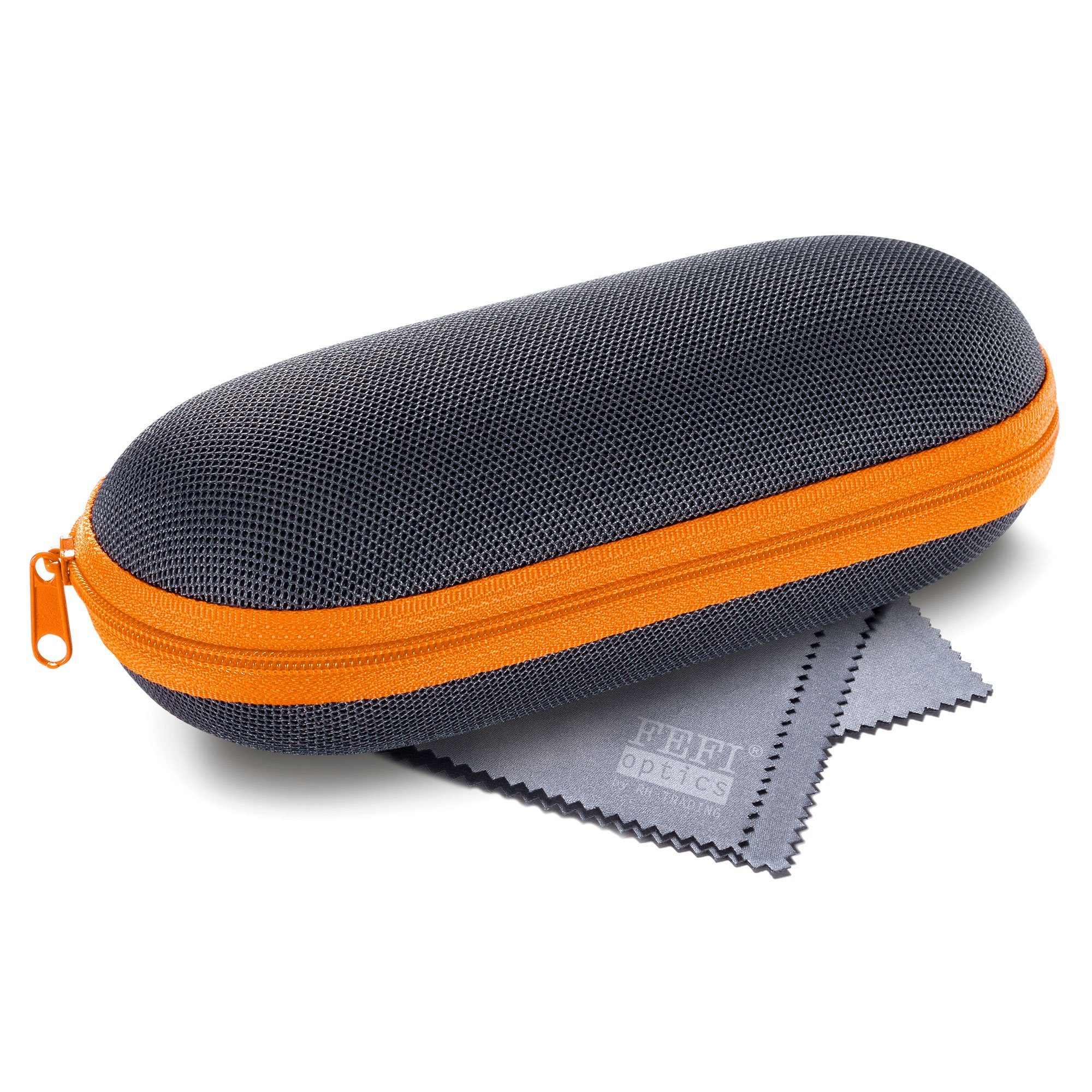 FEFI Brillenetui Leichtes Hardcase Brillenetui - Sport- und Sonnenbrillen Etui, Set aus 1 Etui + hochwertigem Mikrofasertuch
