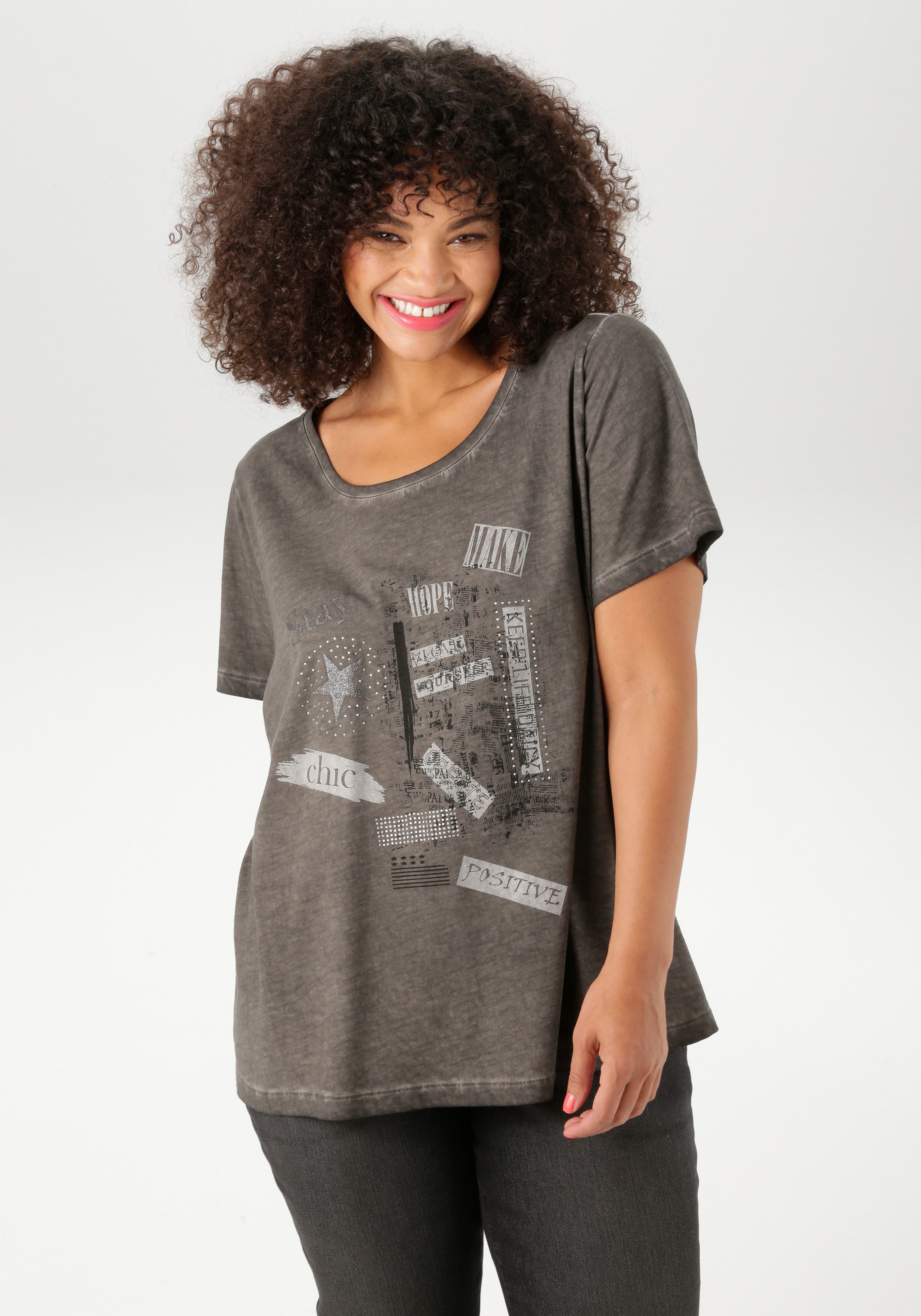 Aniston PLUS T-Shirt mit edlem Druckmotiv günstig online kaufen