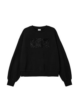 s.Oliver Sweatshirt Sweatshirt mit Frontprint Pailletten