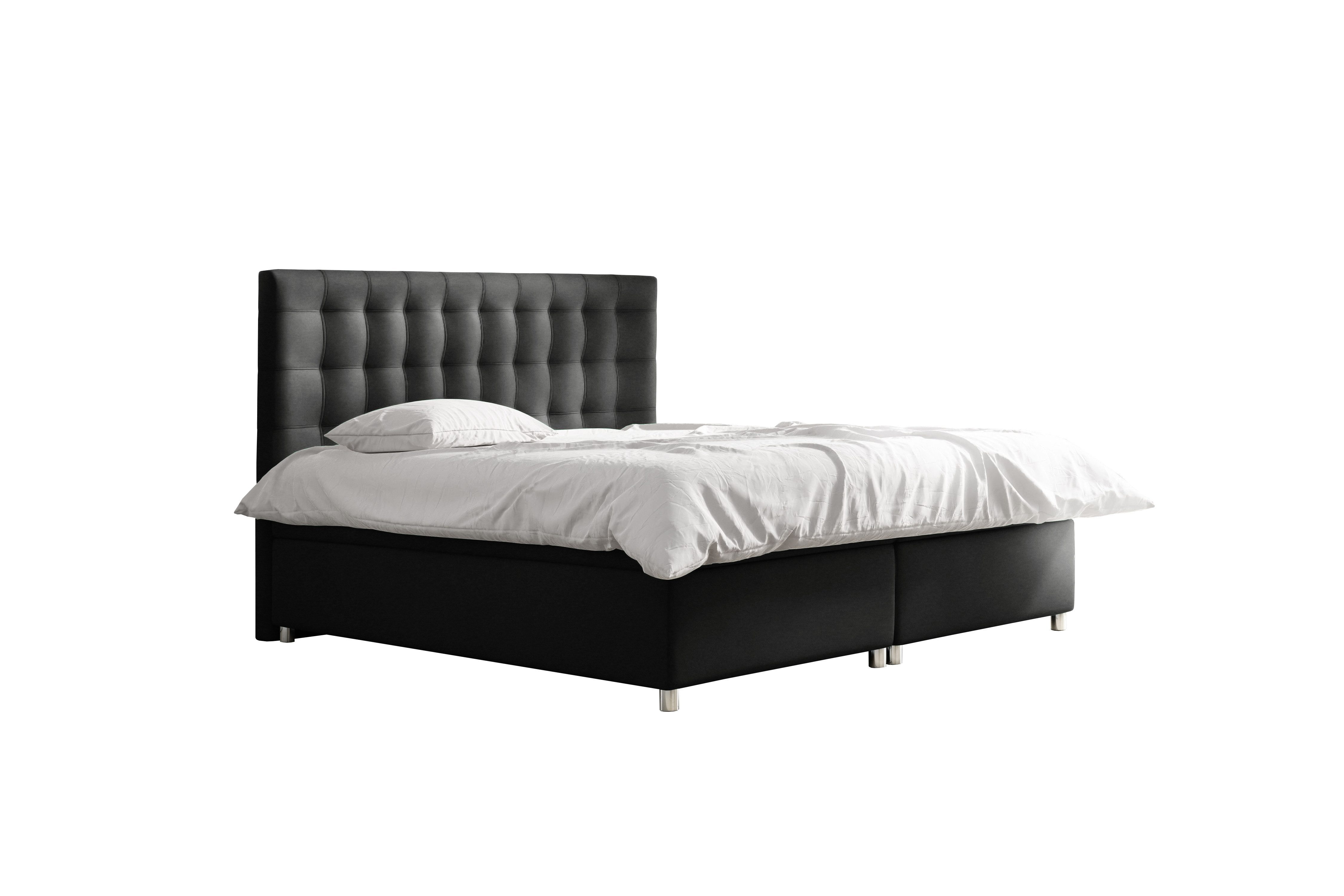 99rooms Boxspringbett Riverside (Schlafzimmerbett, Bett), mit Taschenfederkern Matratze, Topper, Bettkasten, Kopfteil gepolstert