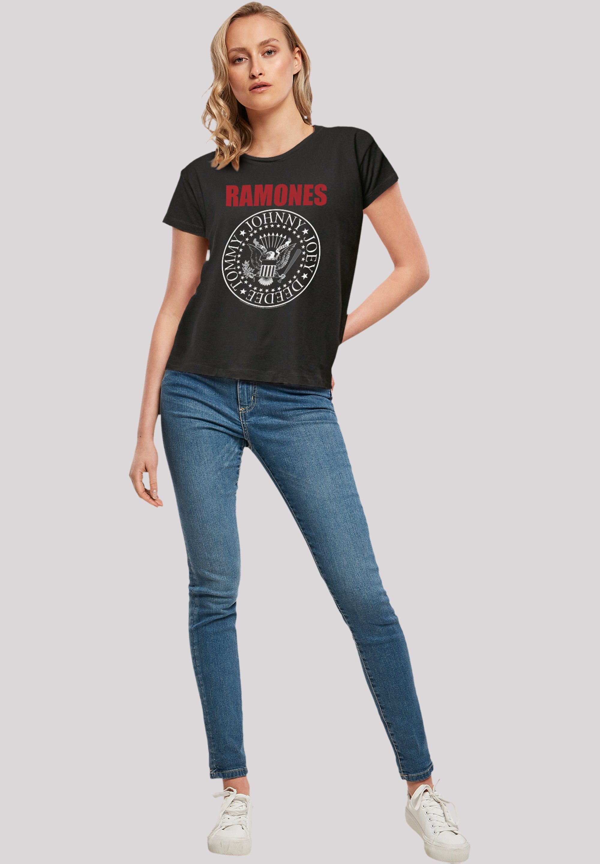 Seal Premium Qualität, T-Shirt Band, Rock Musik Rock-Musik Red Band Ramones Text F4NT4STIC